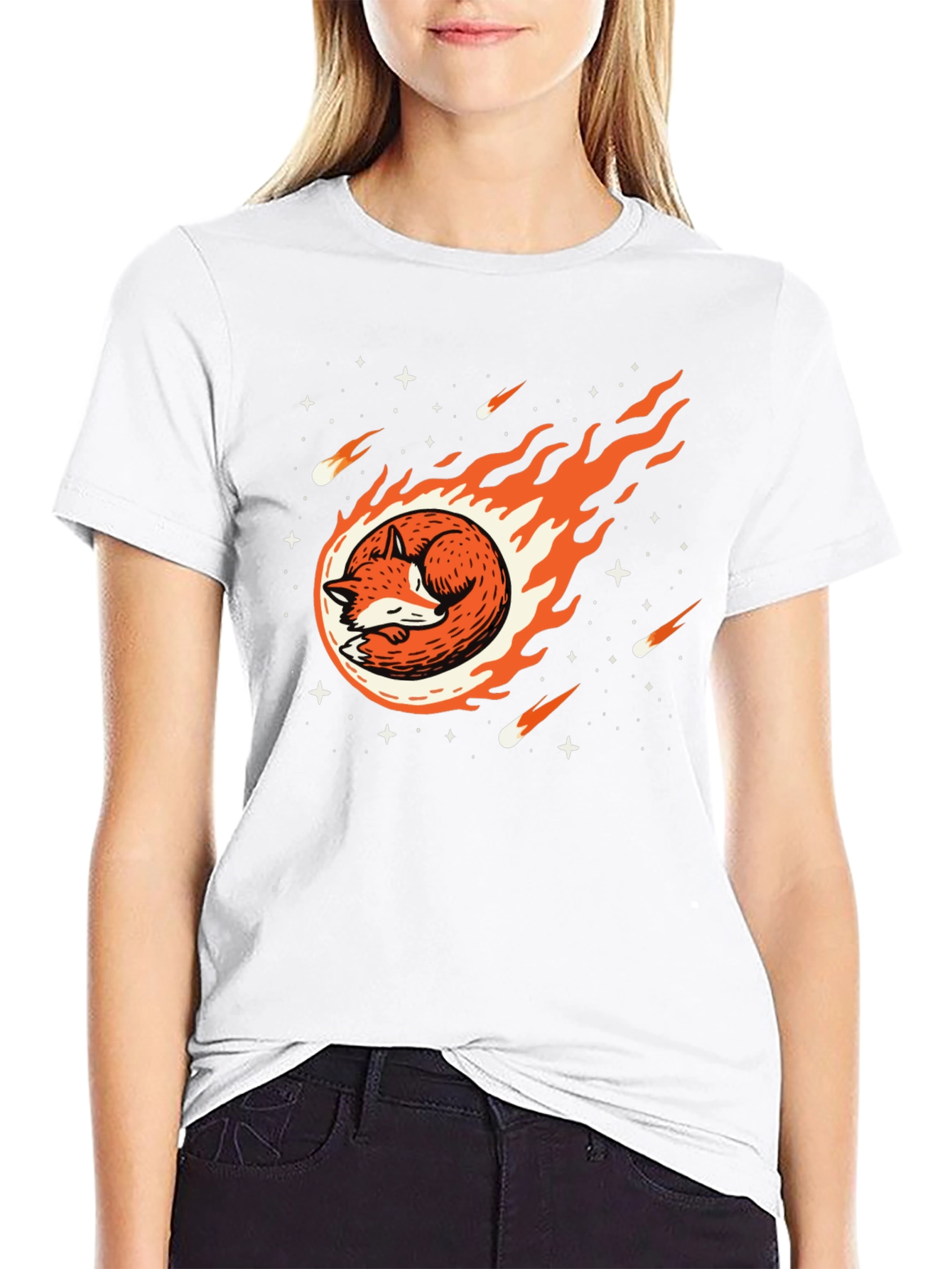 Cosmic Fox Black T-Shirt