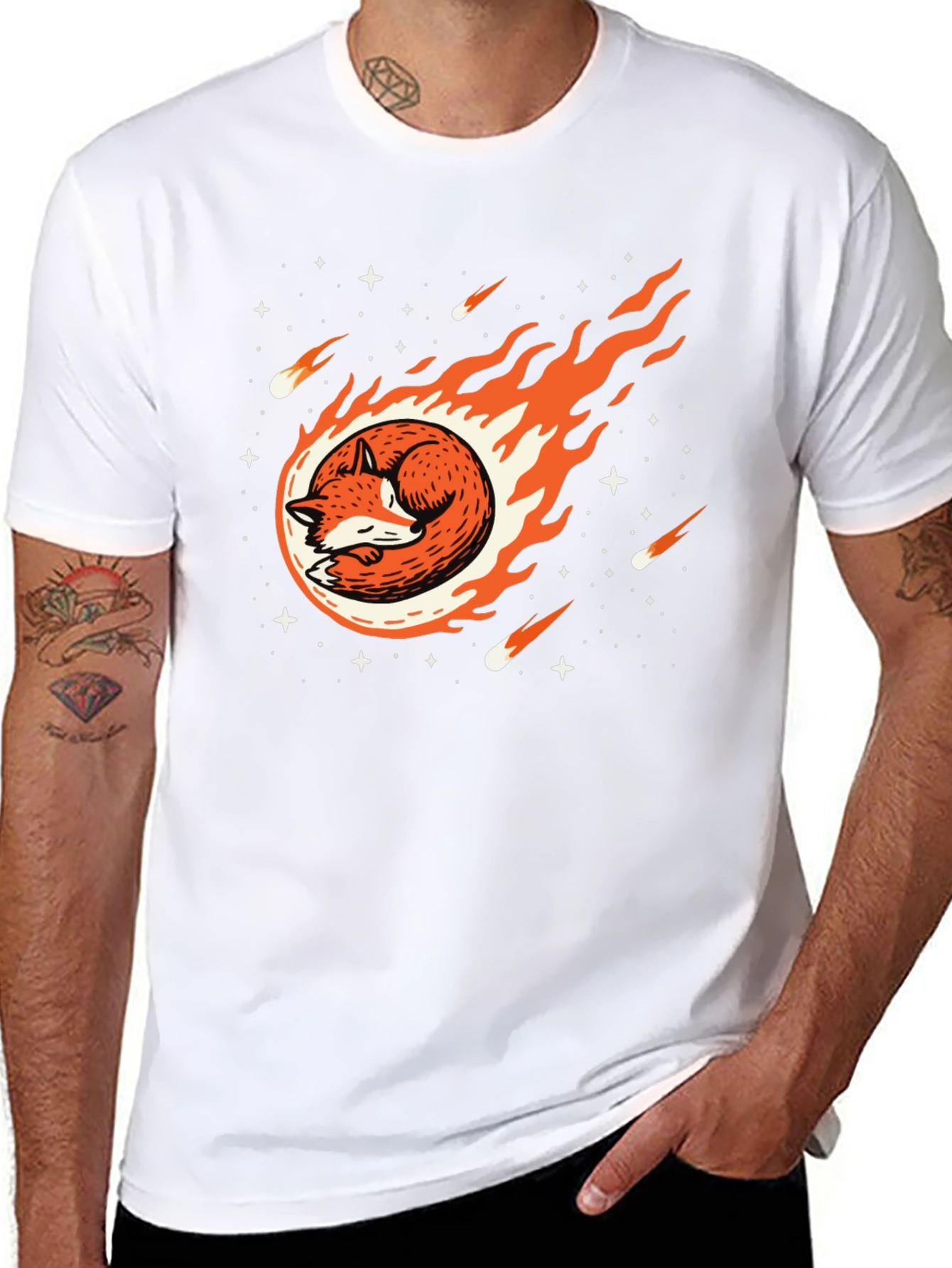 Cosmic Fox Black T-Shirt