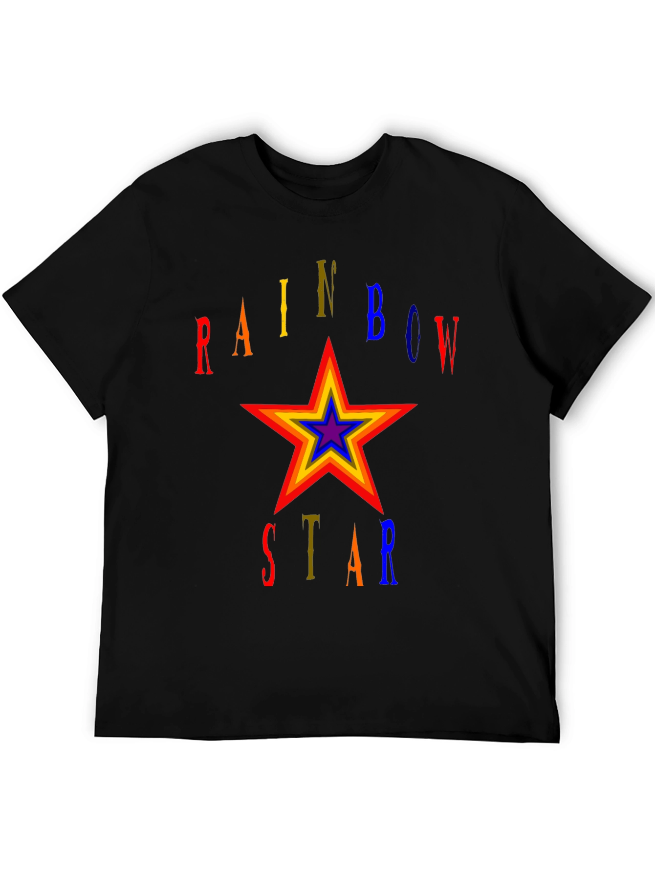 Rainbow Star Graphic T-Shirt - Bold Statement Tee