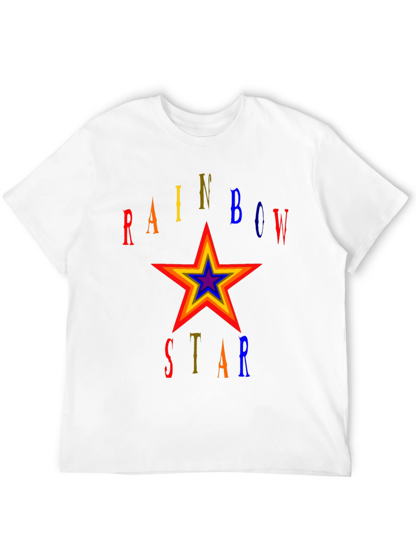 Rainbow Star Graphic T-Shirt - Bold Statement Tee