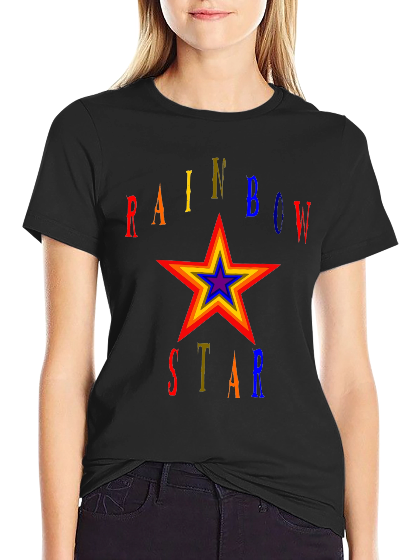 Rainbow Star Graphic T-Shirt - Bold Statement Tee