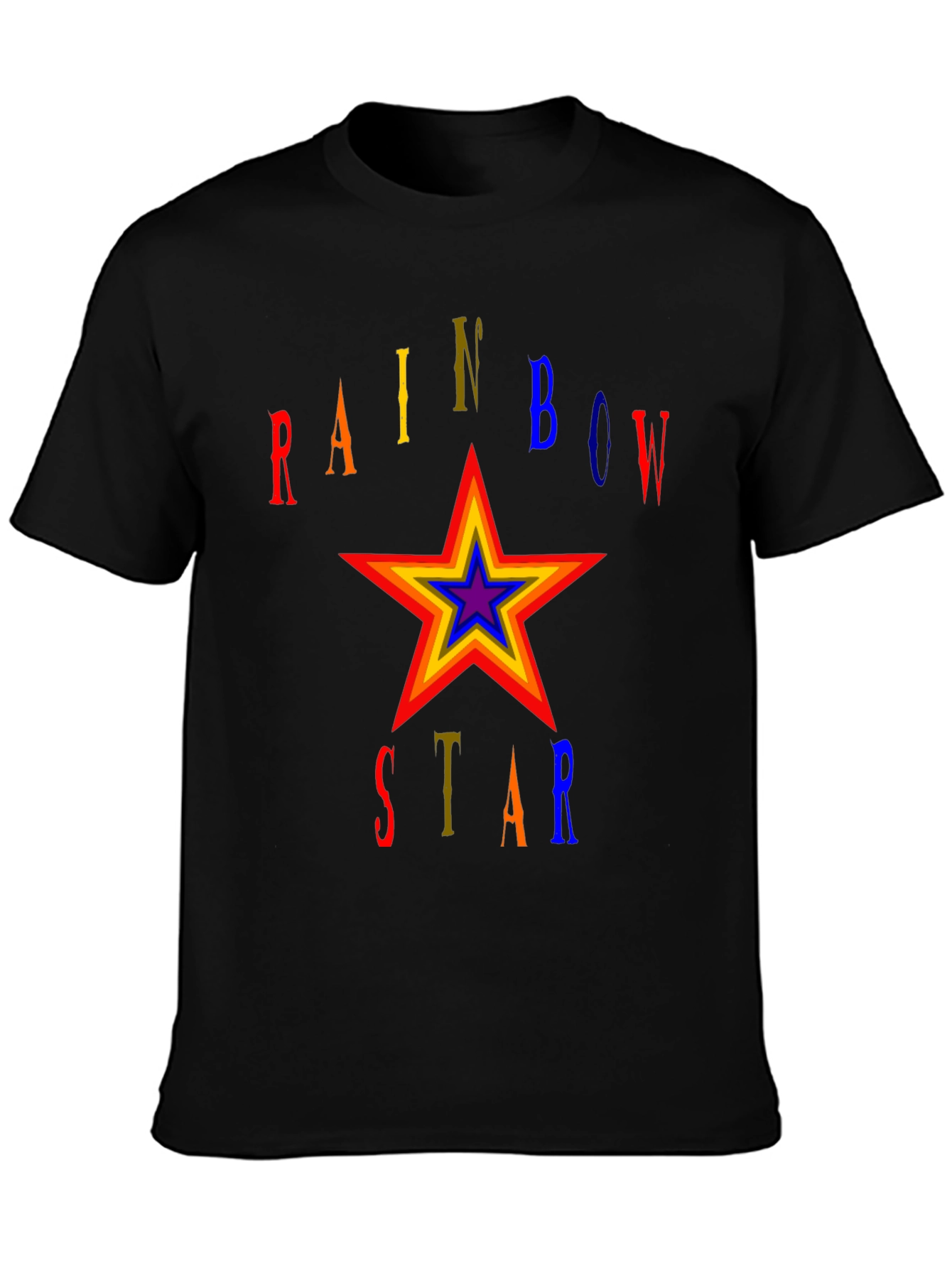 Rainbow Star Graphic T-Shirt - Bold Statement Tee