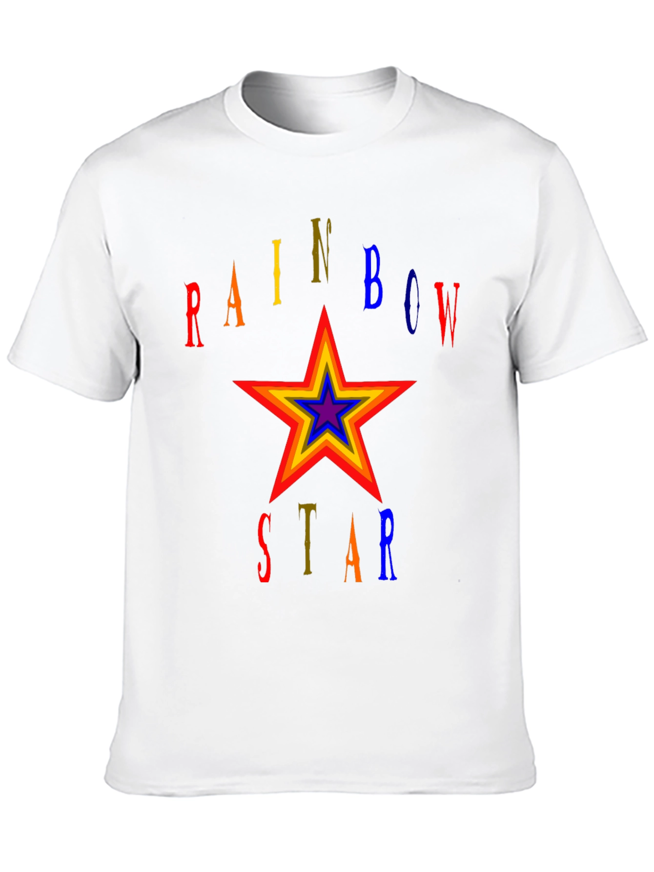 Rainbow Star Graphic T-Shirt - Bold Statement Tee