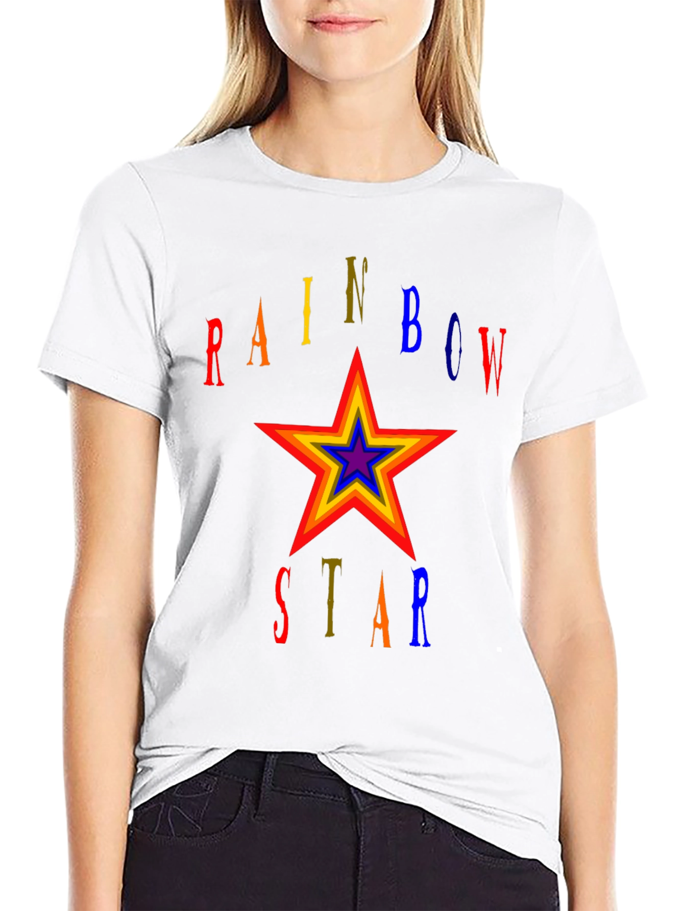 Rainbow Star Graphic T-Shirt - Bold Statement Tee