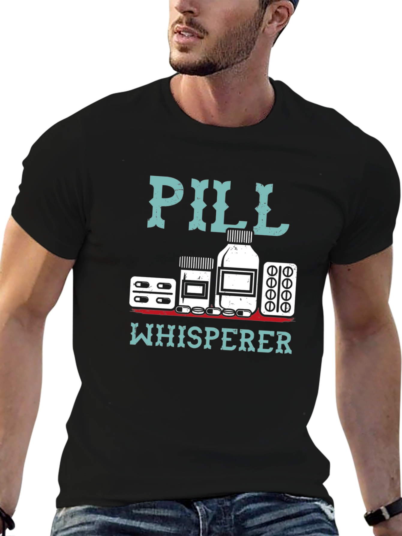 Pill Whisperer Graphic Tee - Black Cotton T-Shirt
