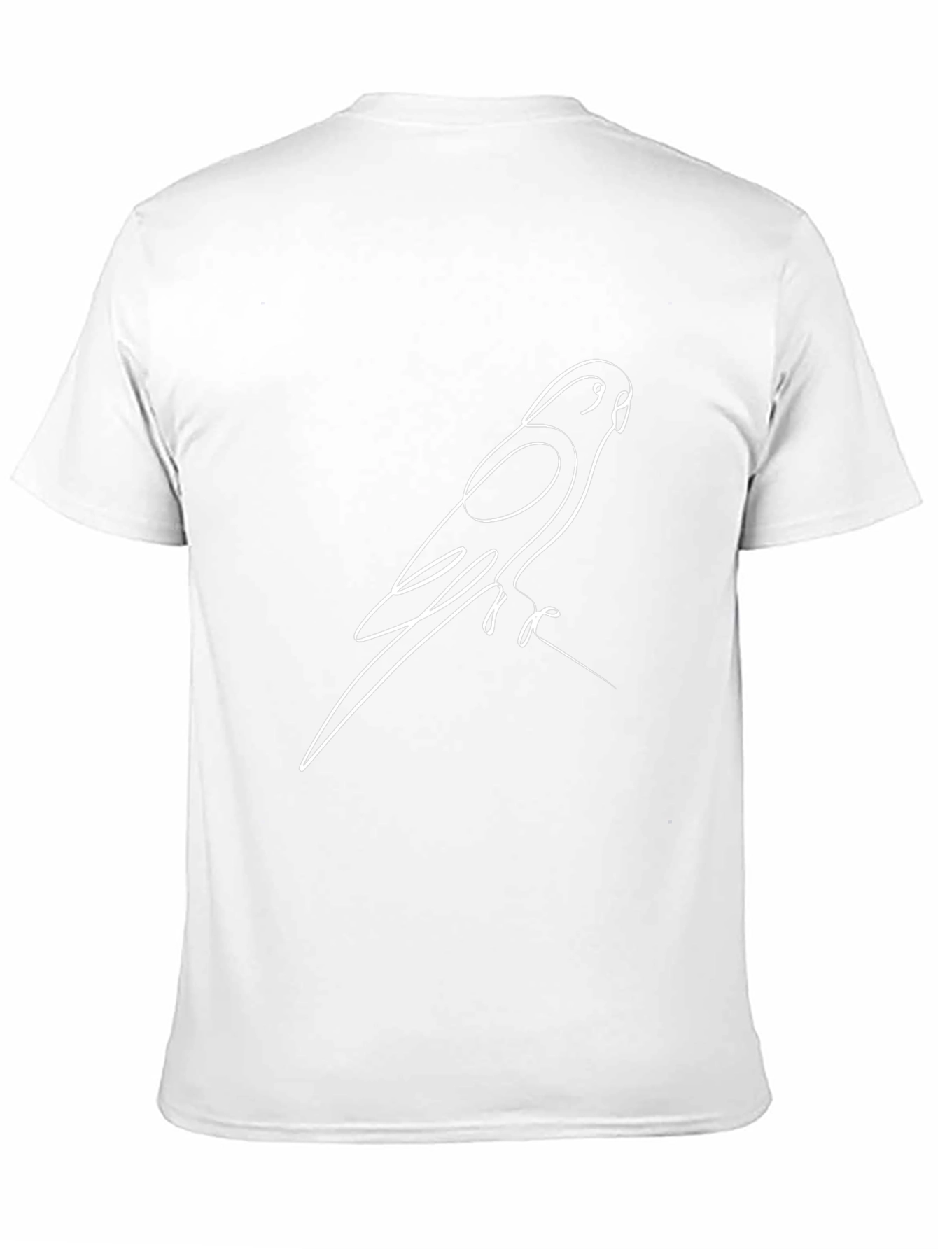 Parrot Line Art Black T-Shirt