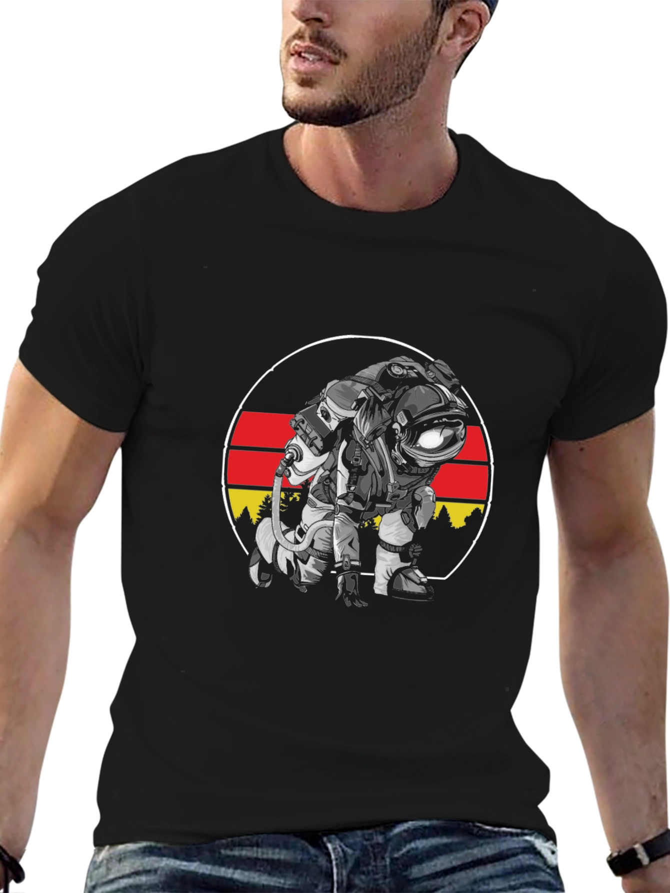 Astronaut Germany Flag T-Shirt - Space Adventure