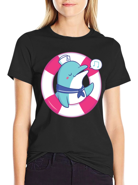 Cute Dolphin Sailor T-Shirt - Summer Style