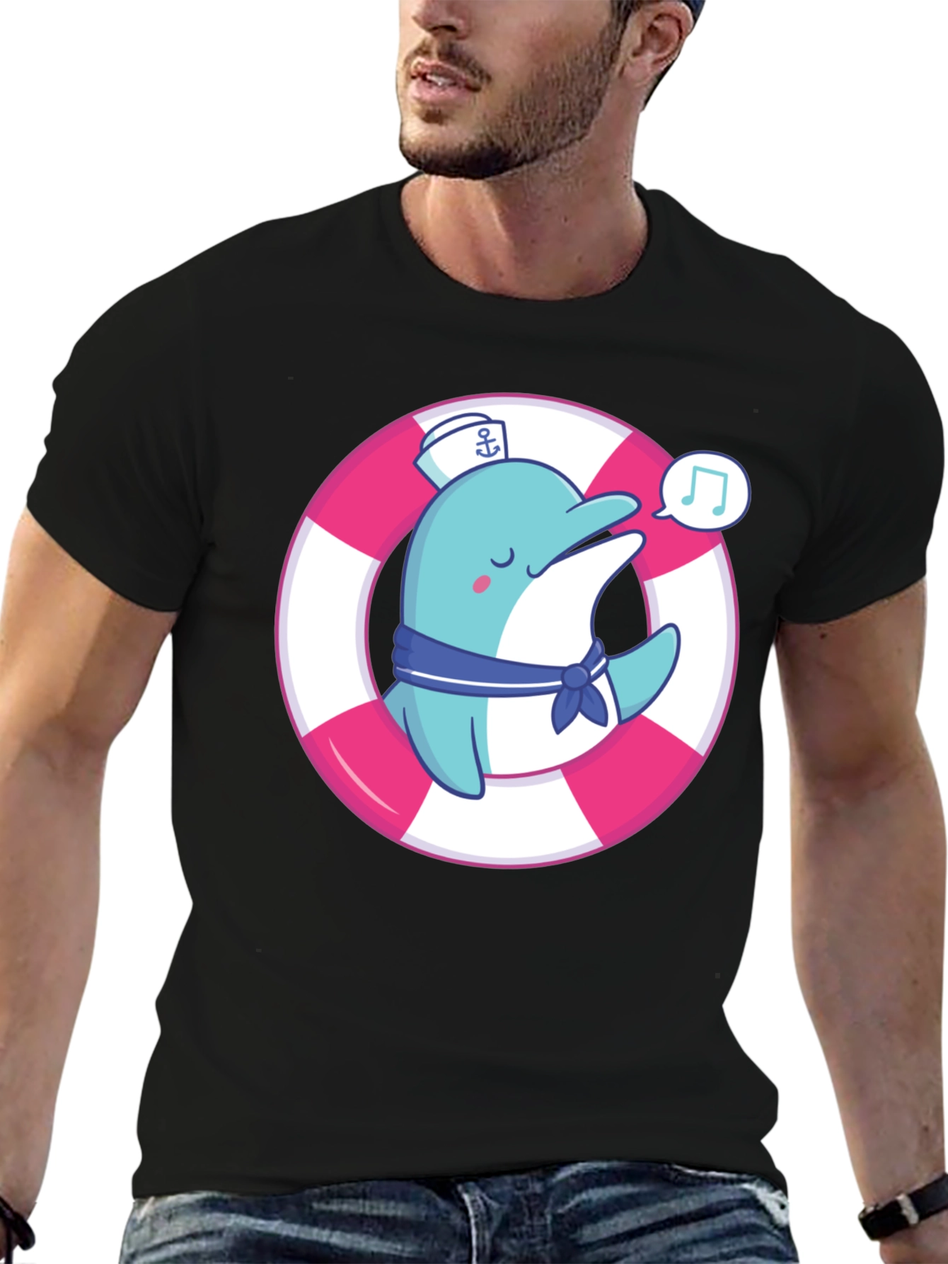 Cute Dolphin Sailor T-Shirt - Summer Style