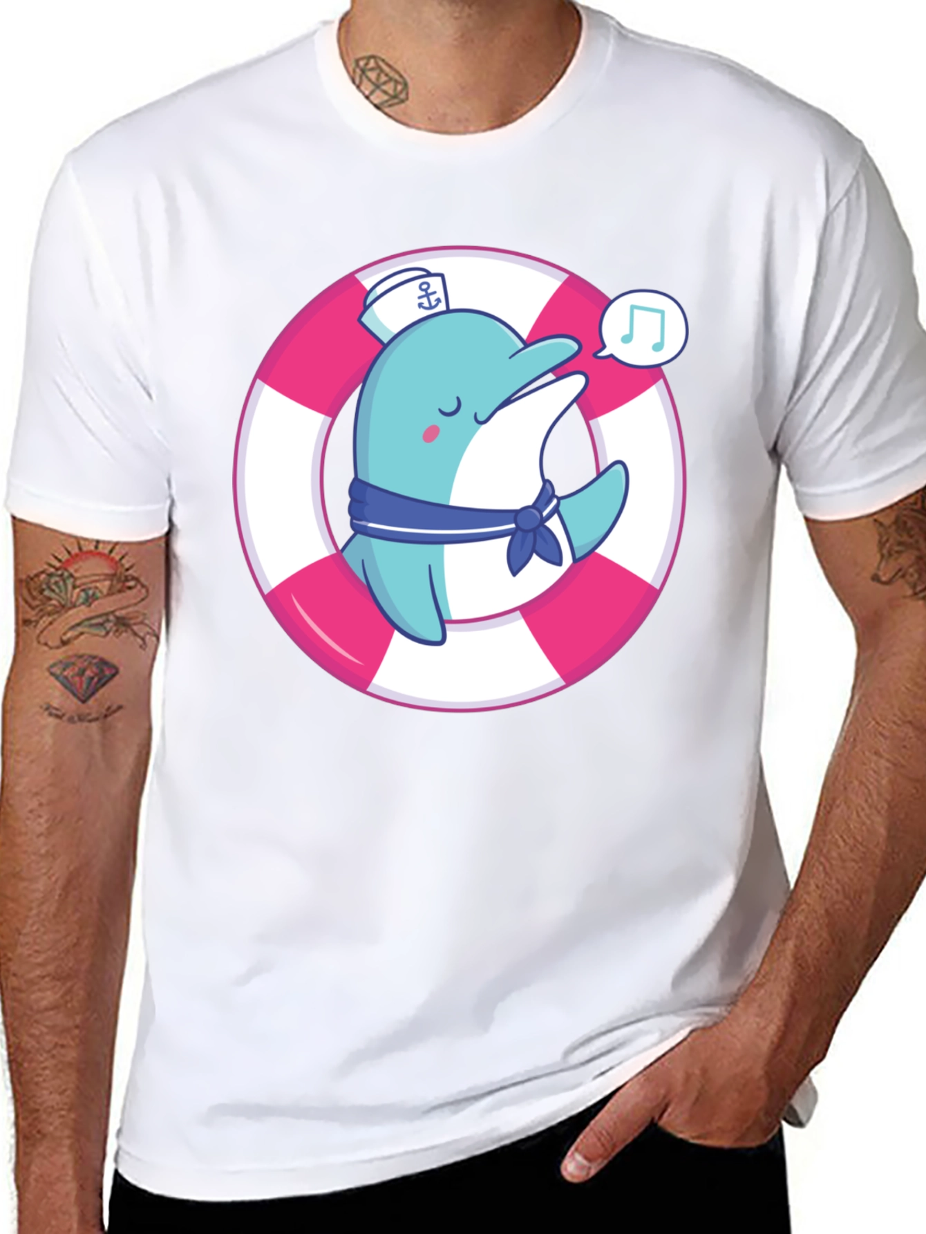 Cute Dolphin Sailor T-Shirt - Summer Style