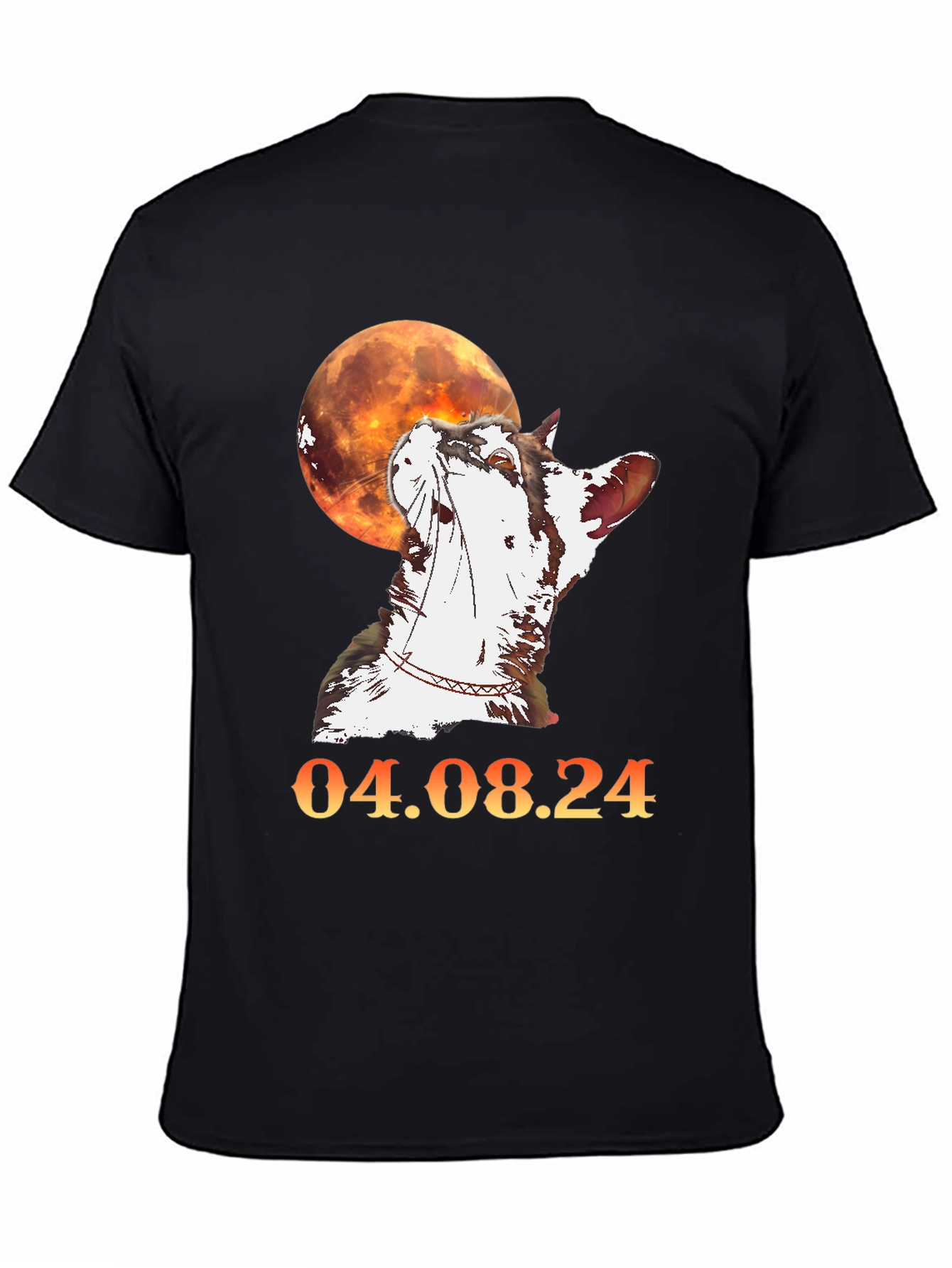 Cat & Moon Graphic T-Shirt - 04.08.24 Design