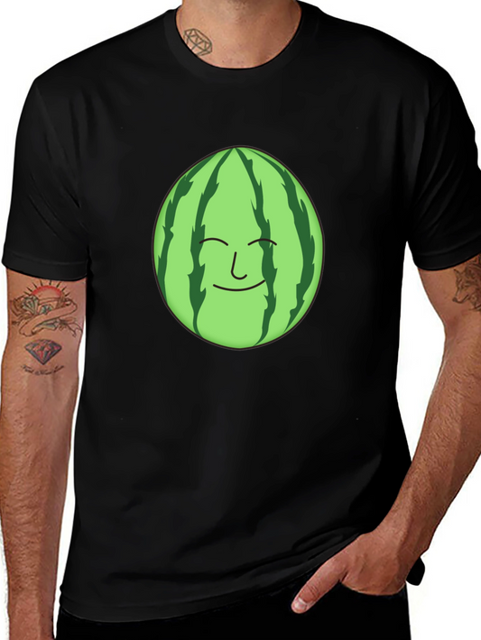 Funny Watermelon Face Graphic T-Shirt