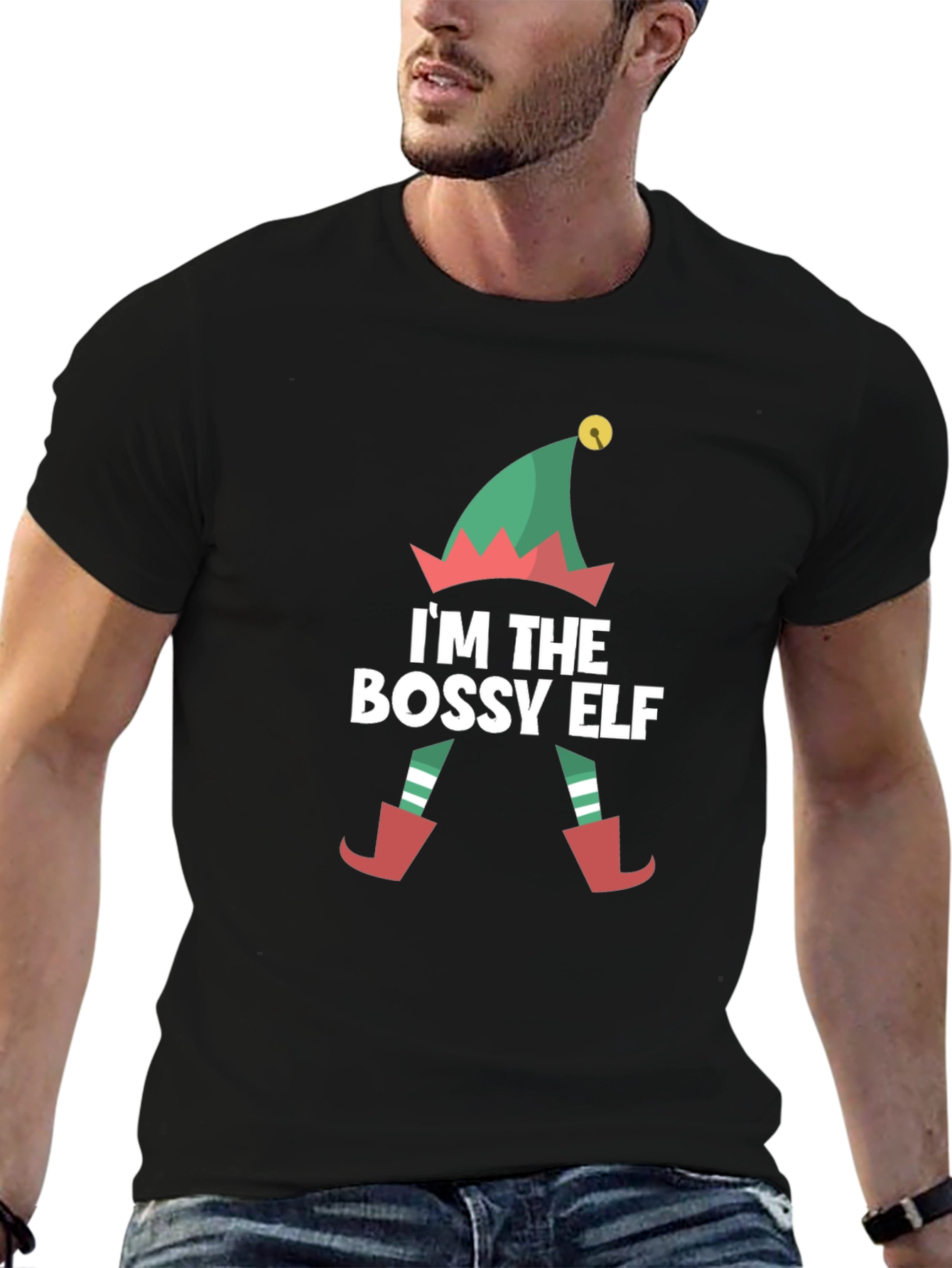 Bossy Elf Graphic Tee - Christmas Holiday T-Shirt
