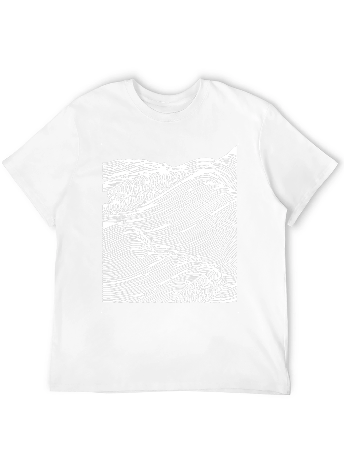 Abstract Wave Graphic Tee - Black