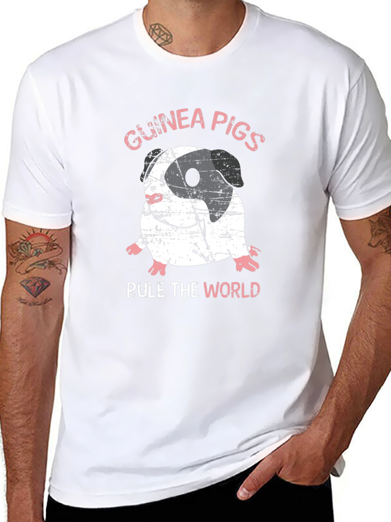 Guinea Pigs Rule the World Black T-Shirt