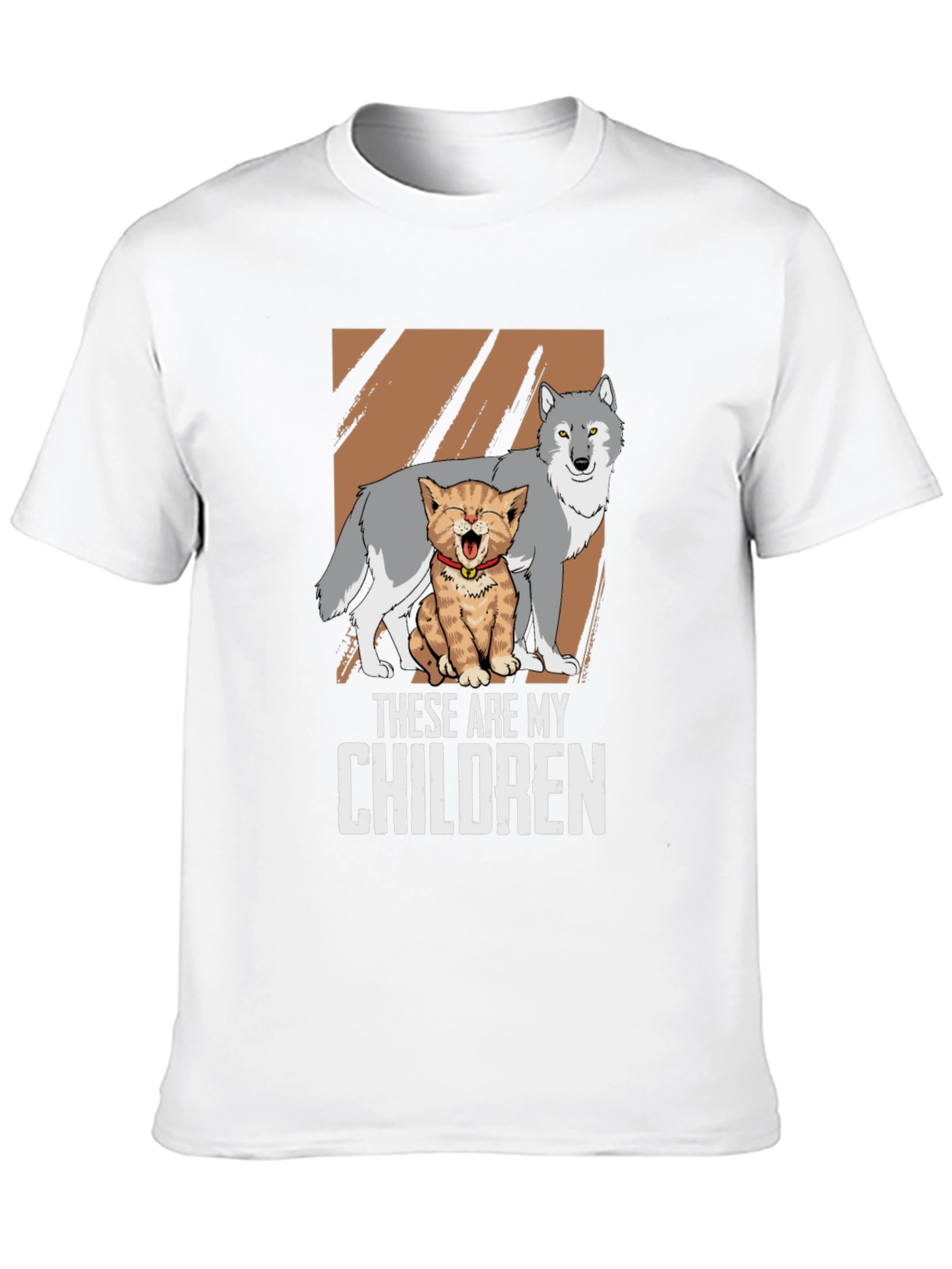 These Are My Children T-Shirt Wolf and Kitten Design