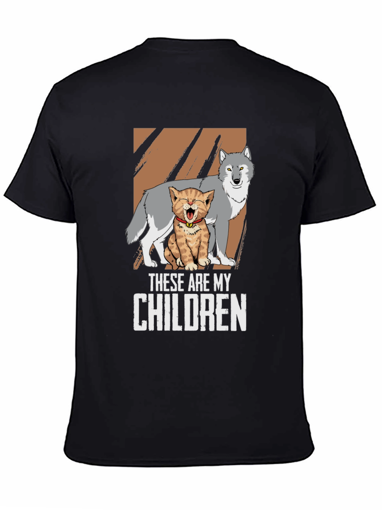 These Are My Children T-Shirt Wolf and Kitten Design