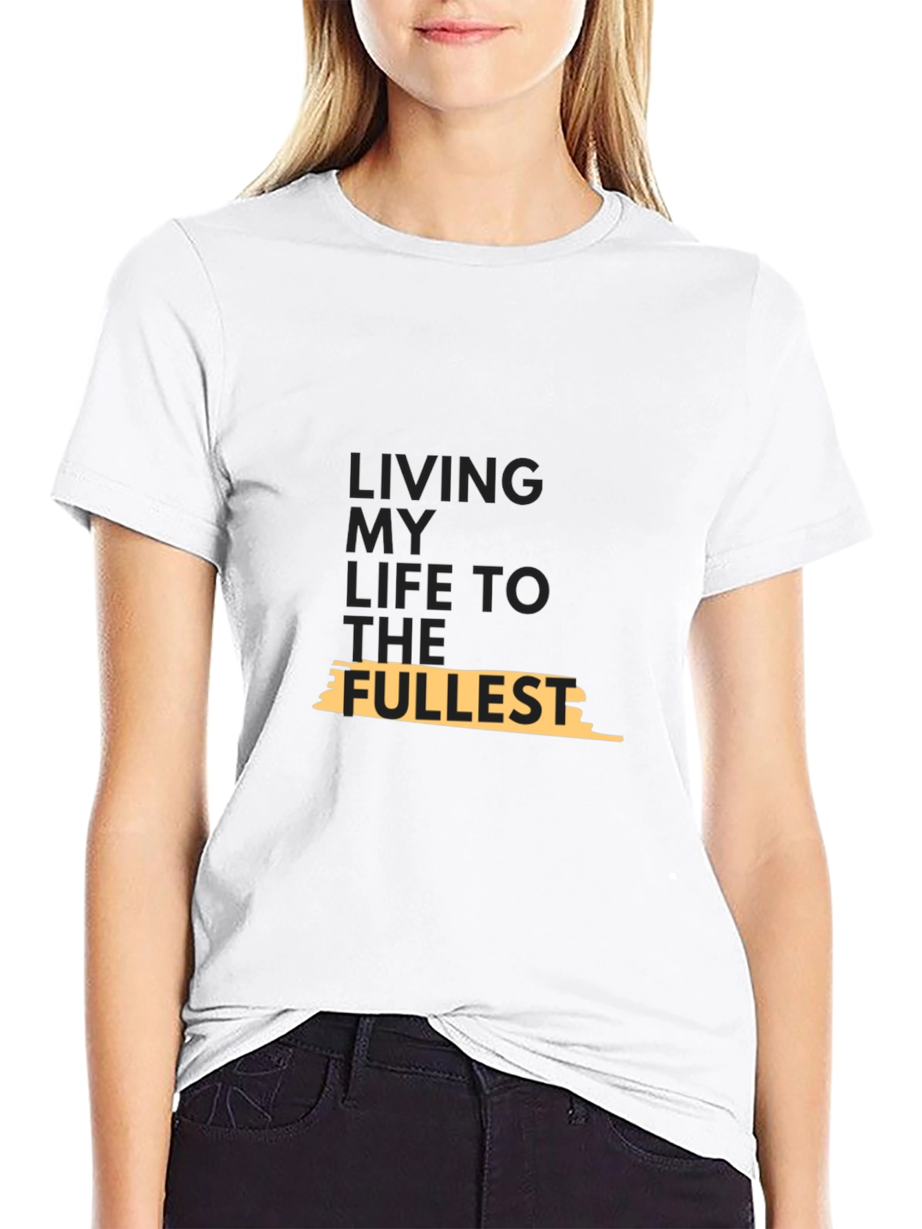 Living My Life To The Fullest Black Graphic Tee