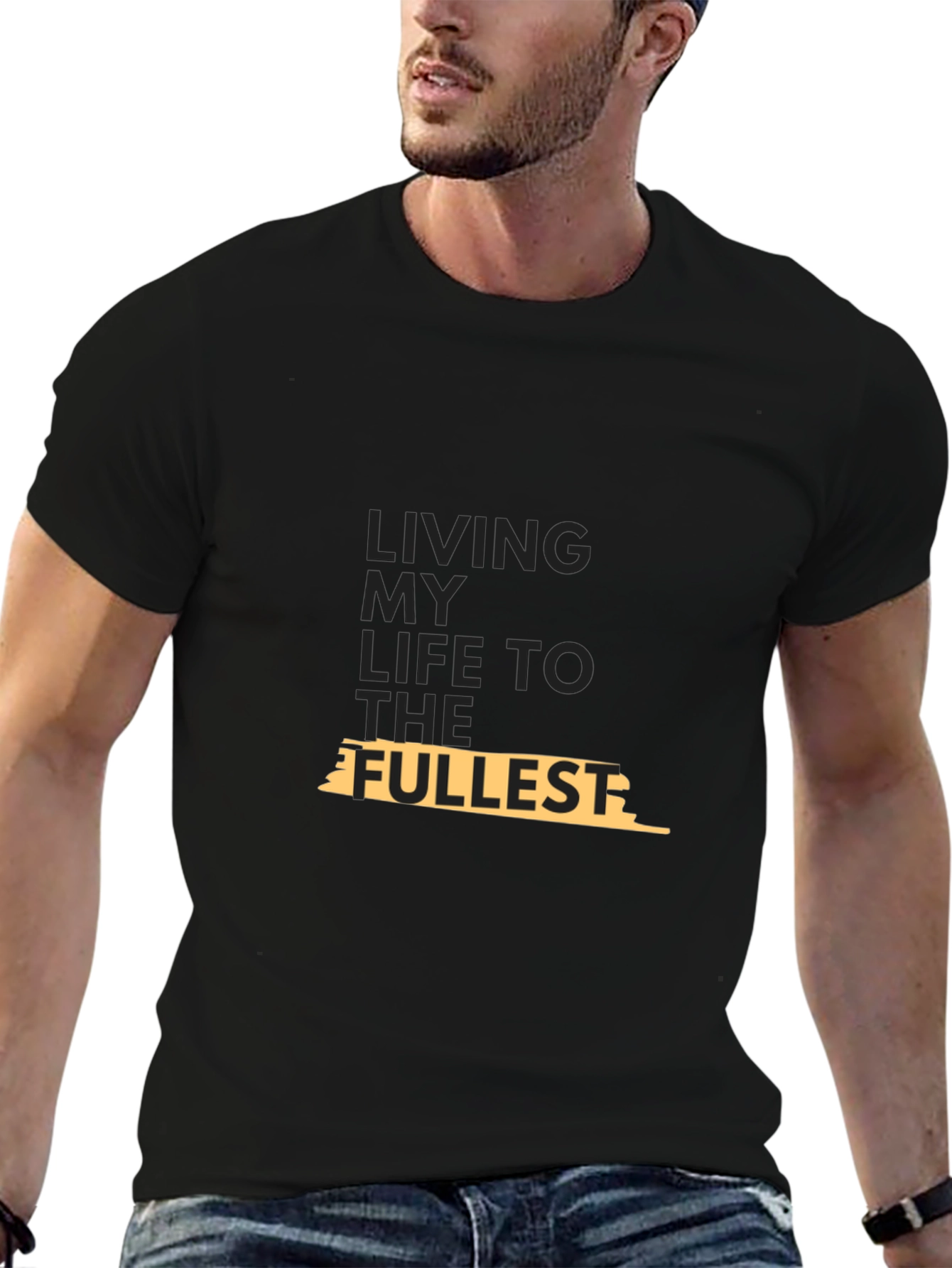 Living My Life To The Fullest Black Graphic Tee