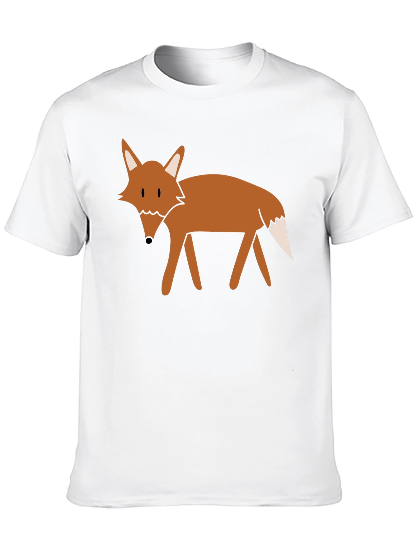 Black T-Shirt with Cartoon Fox Graphic