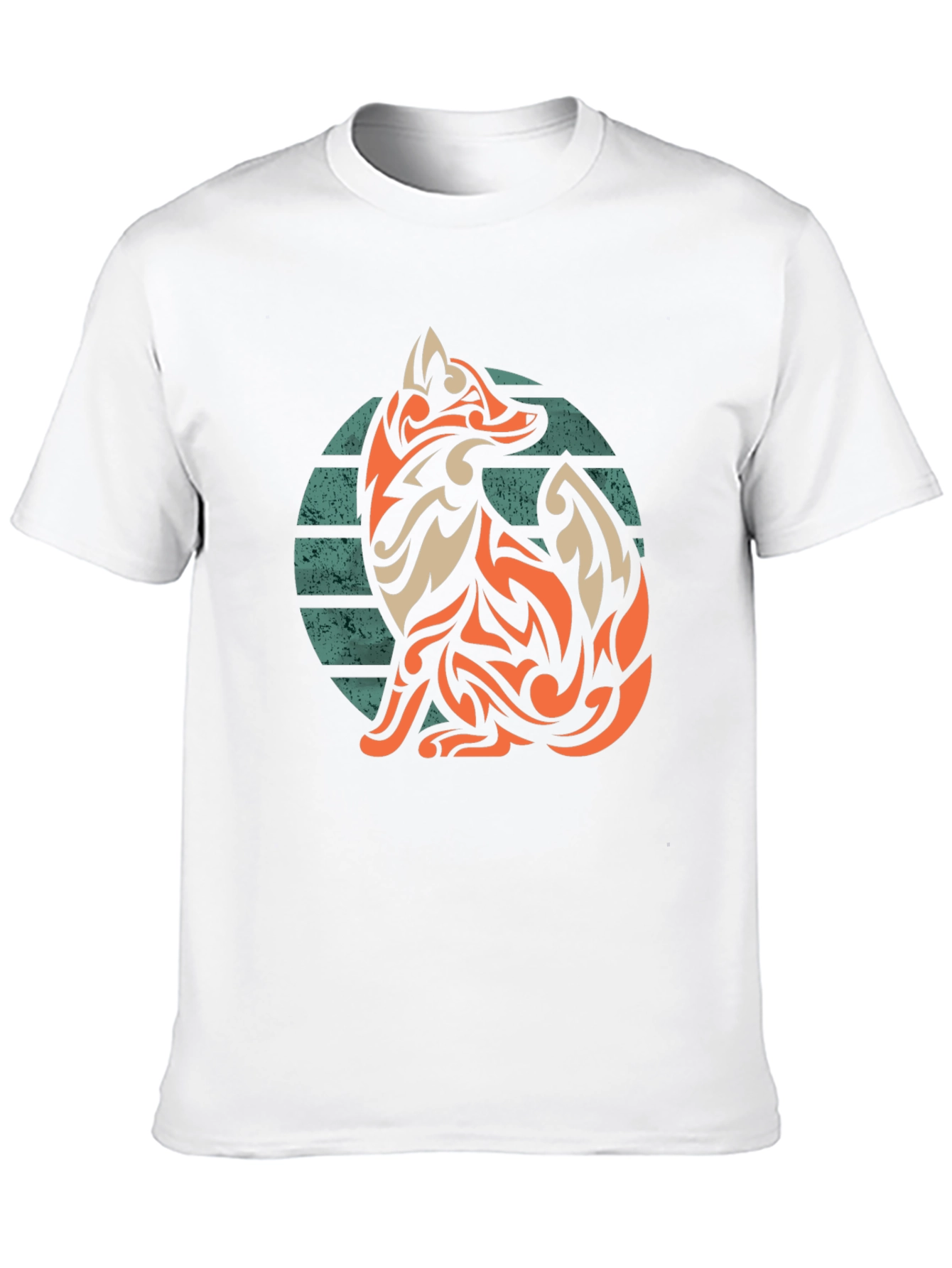 Tribal Fox Graphic Tee - Stylish Mens Black T-Shirt