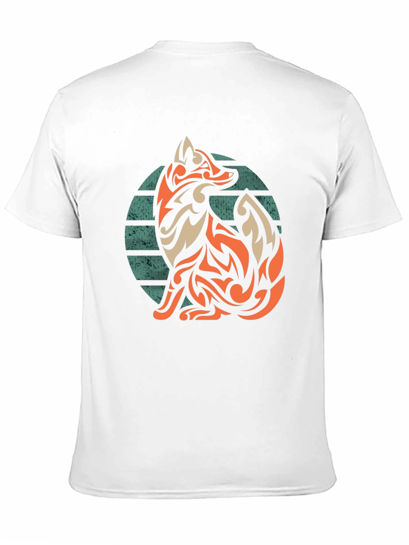 Tribal Fox Graphic Tee - Stylish Mens Black T-Shirt