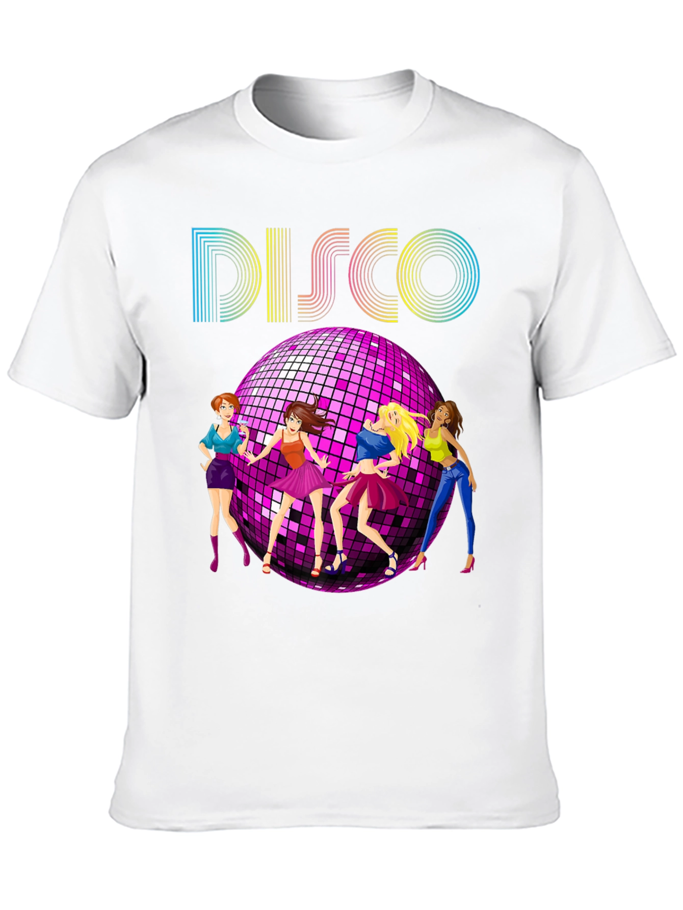 Retro Disco T-Shirt with Dancing Girls