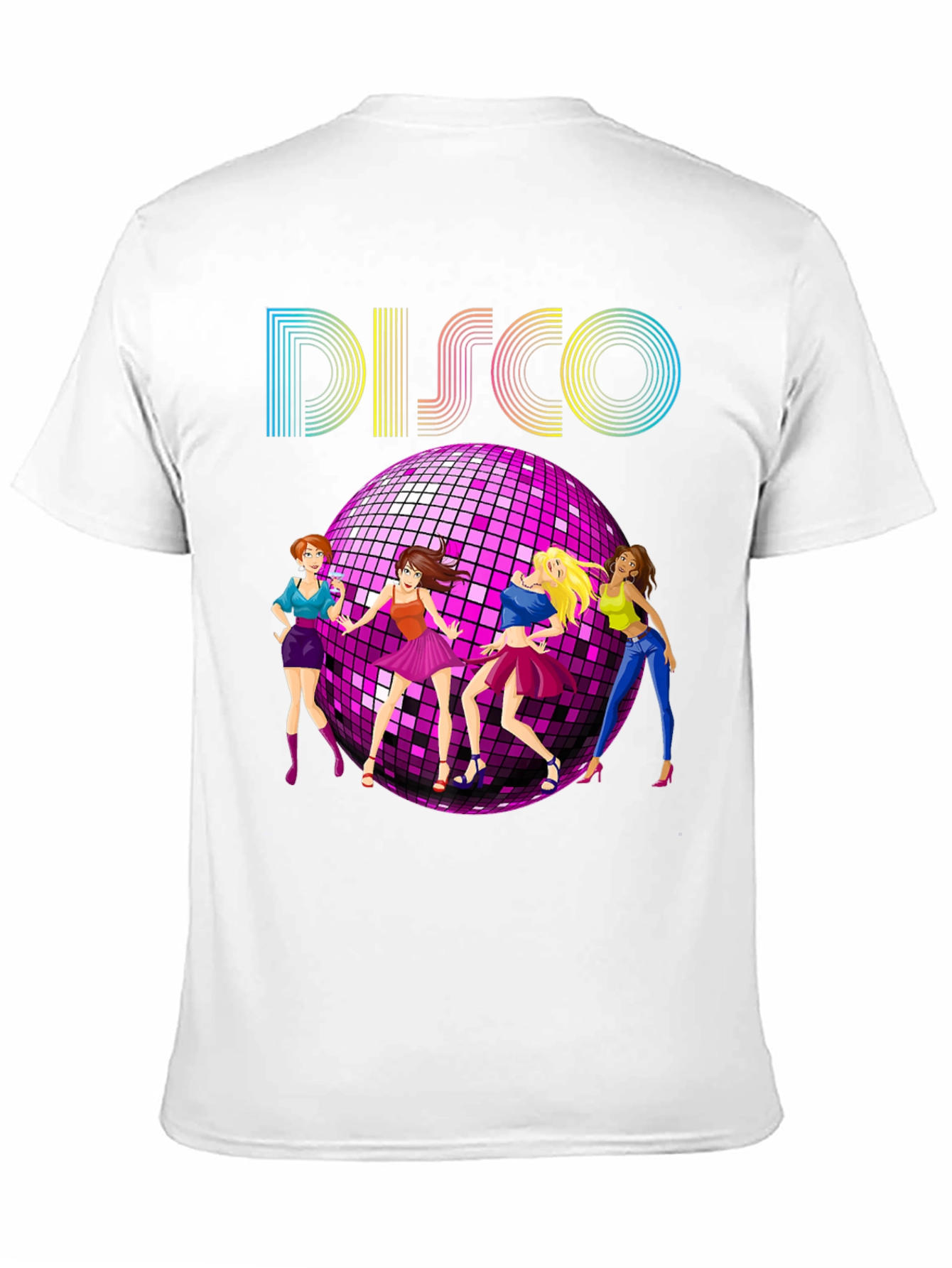 Retro Disco T-Shirt with Dancing Girls