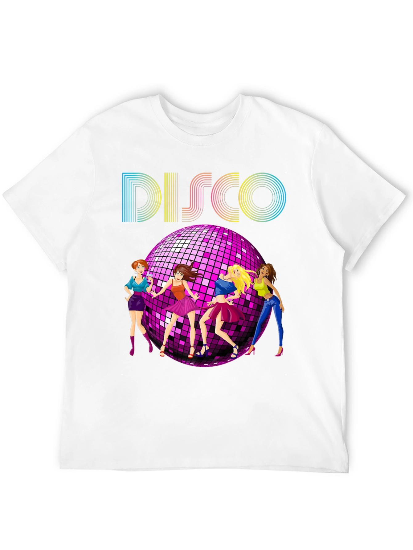 Retro Disco T-Shirt with Dancing Girls