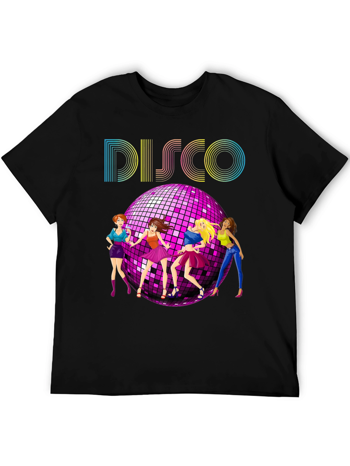 Retro Disco T-Shirt with Dancing Girls