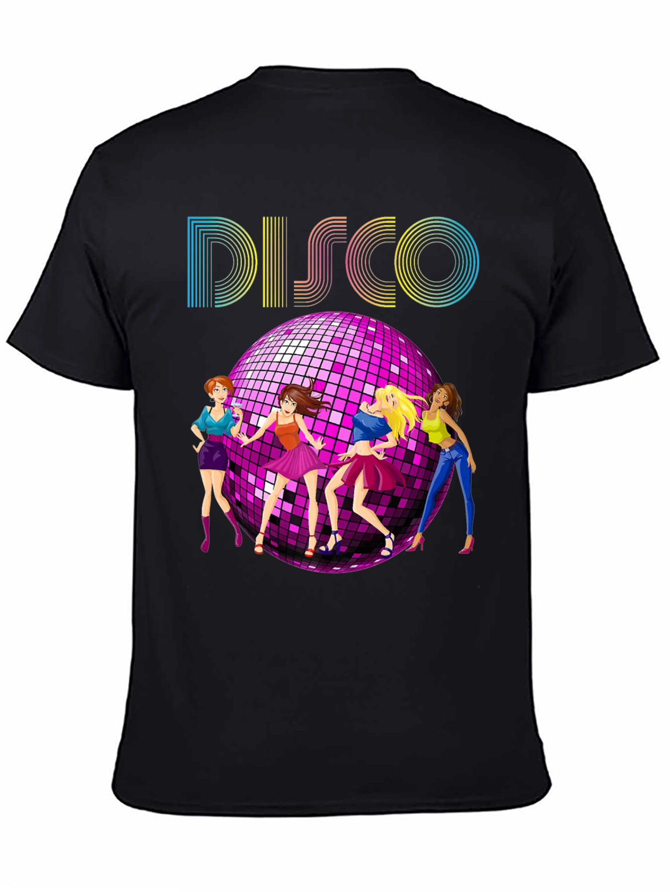 Retro Disco T-Shirt with Dancing Girls