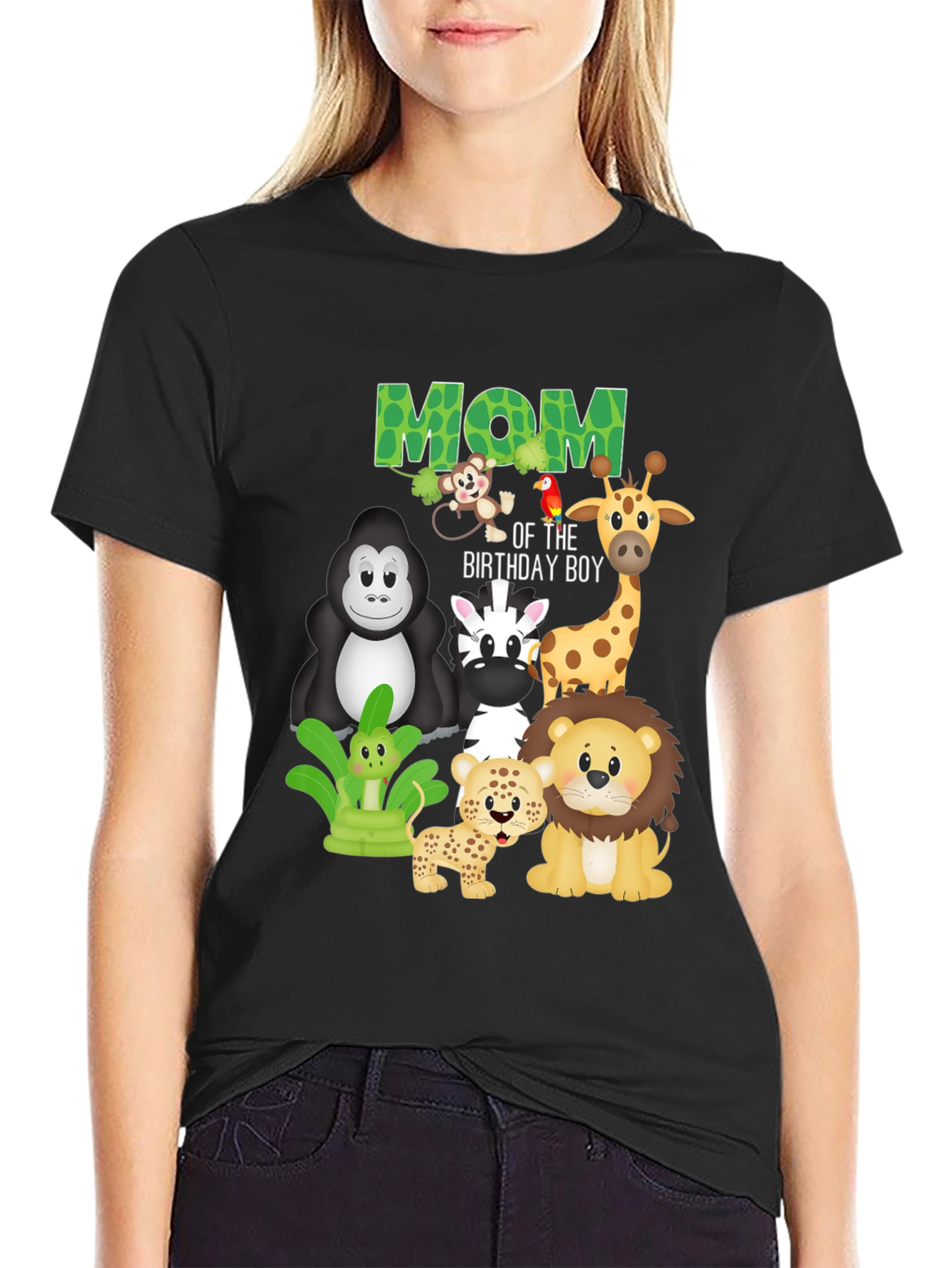 Mom of the Birthday Boy Jungle Animals T-Shirt
