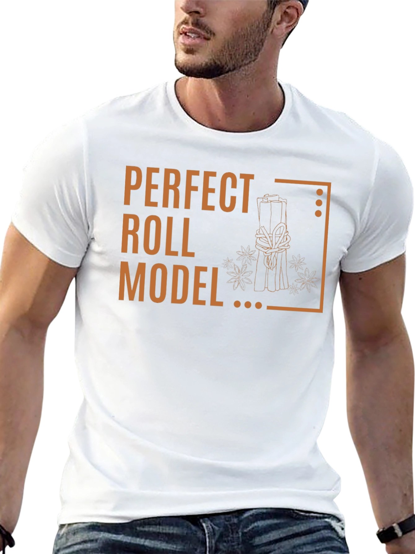 Perfect Roll Model Graphic T-Shirt - Cinnamon Pun Tee