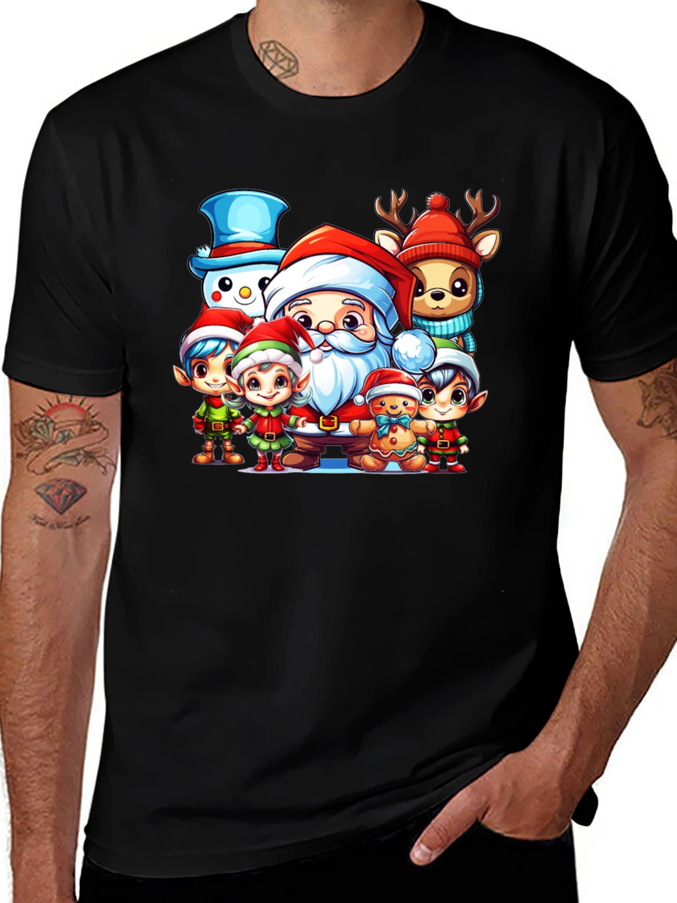 Festive Christmas Character Graphic Tee
