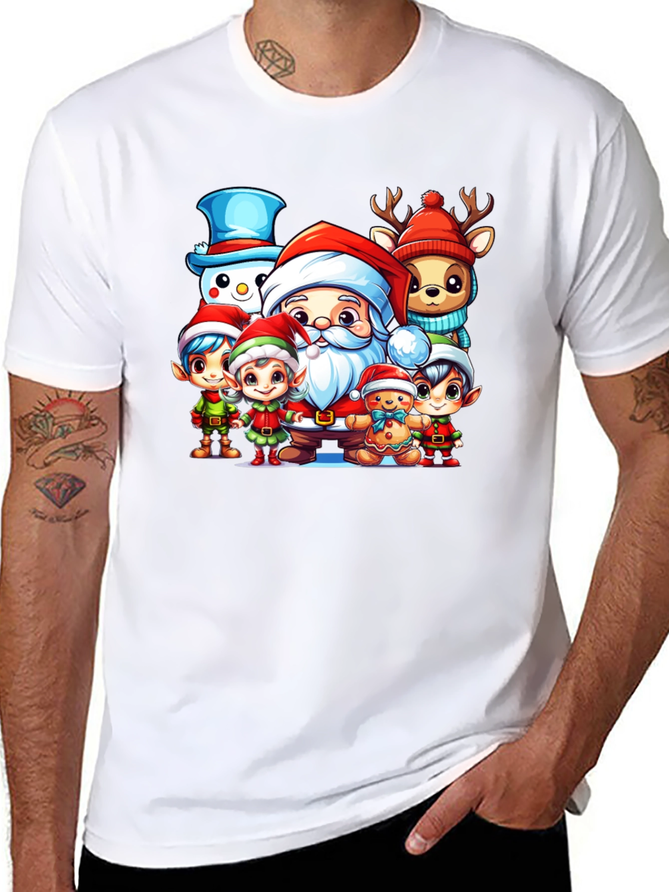 Festive Christmas Character Graphic Tee