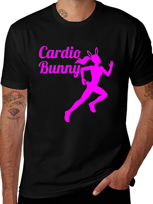 Cardio Bunny Graphic Tee - Running Rabbit Design