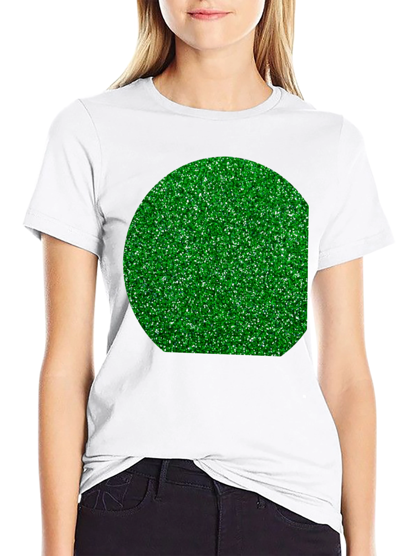 Grass Print Black T-Shirt