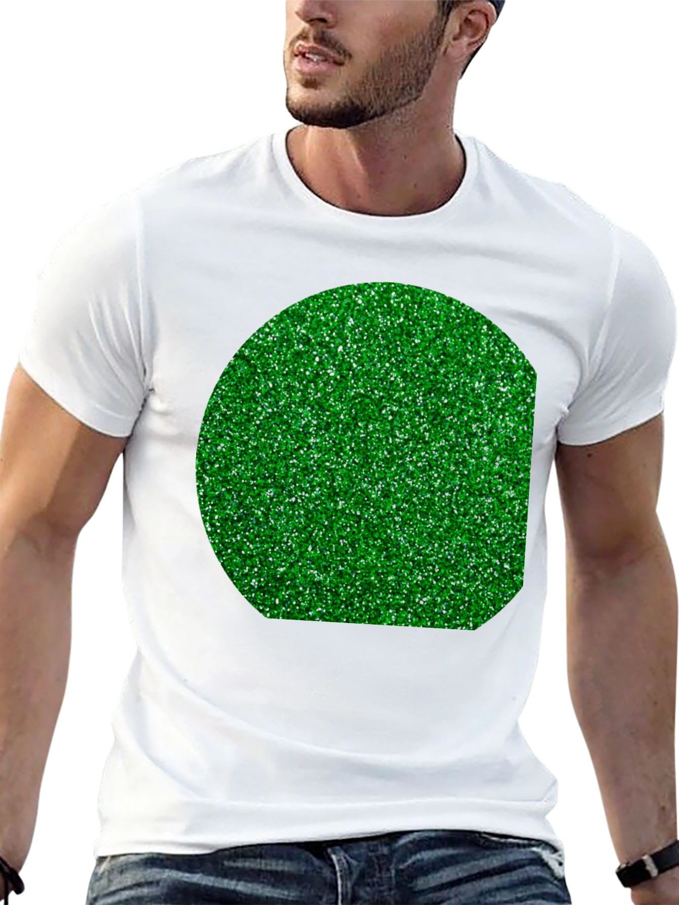 Grass Print Black T-Shirt