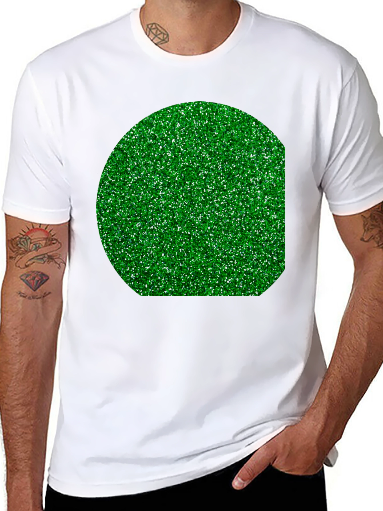 Grass Print Black T-Shirt