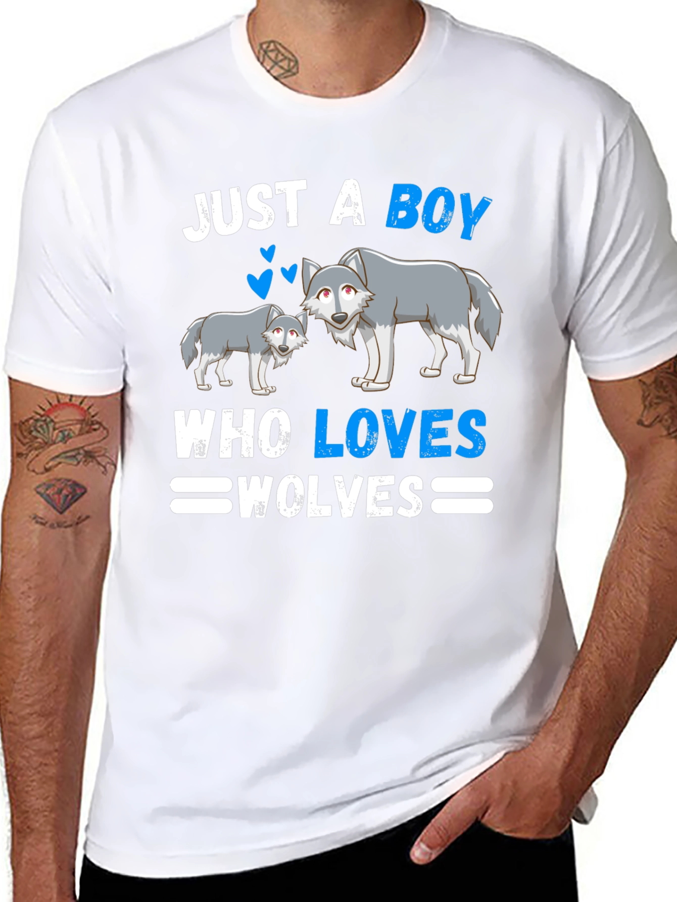 Just A Boy Who Loves Wolves Graphic T-Shirt