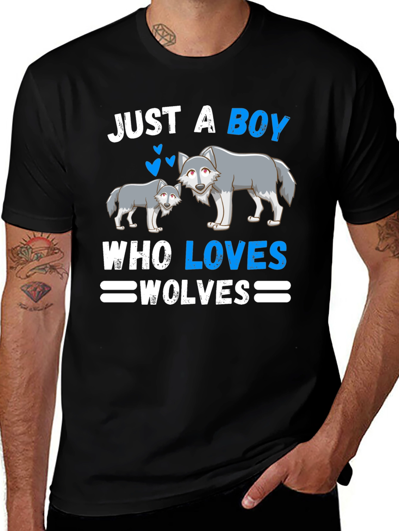 Just A Boy Who Loves Wolves Graphic T-Shirt