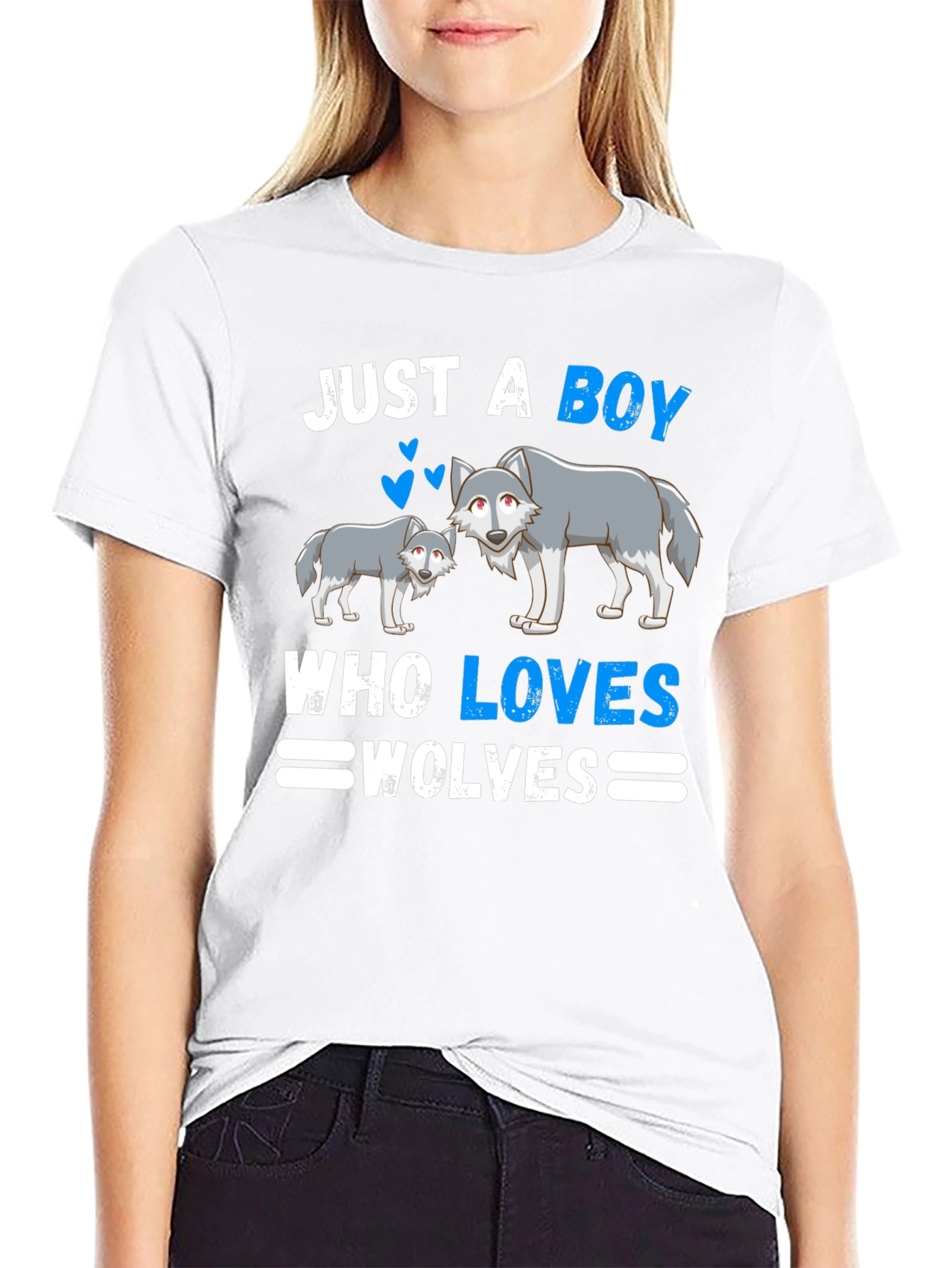 Just A Boy Who Loves Wolves Graphic T-Shirt