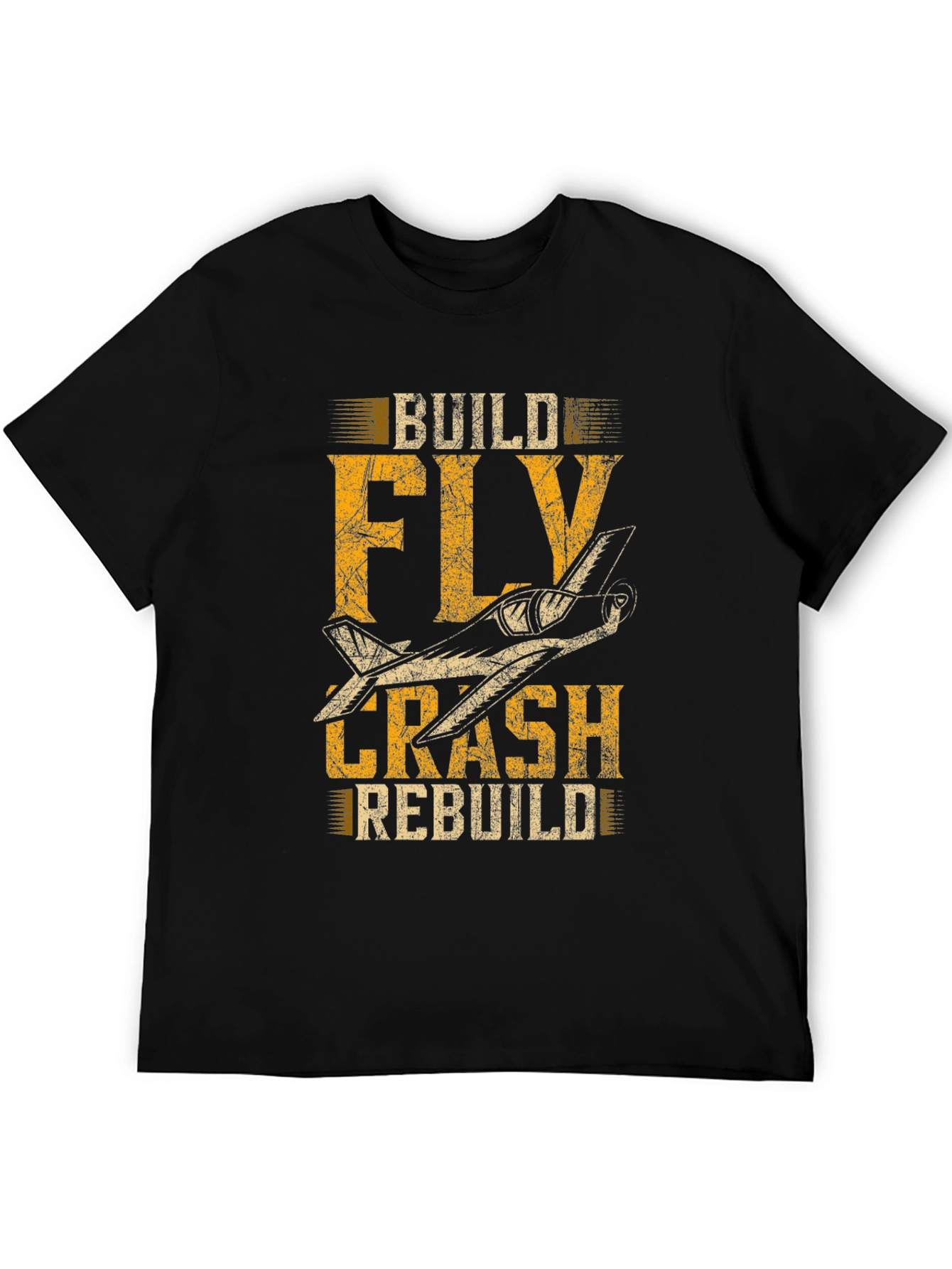 Build Fly Crash Rebuild Plane Graphic Tee