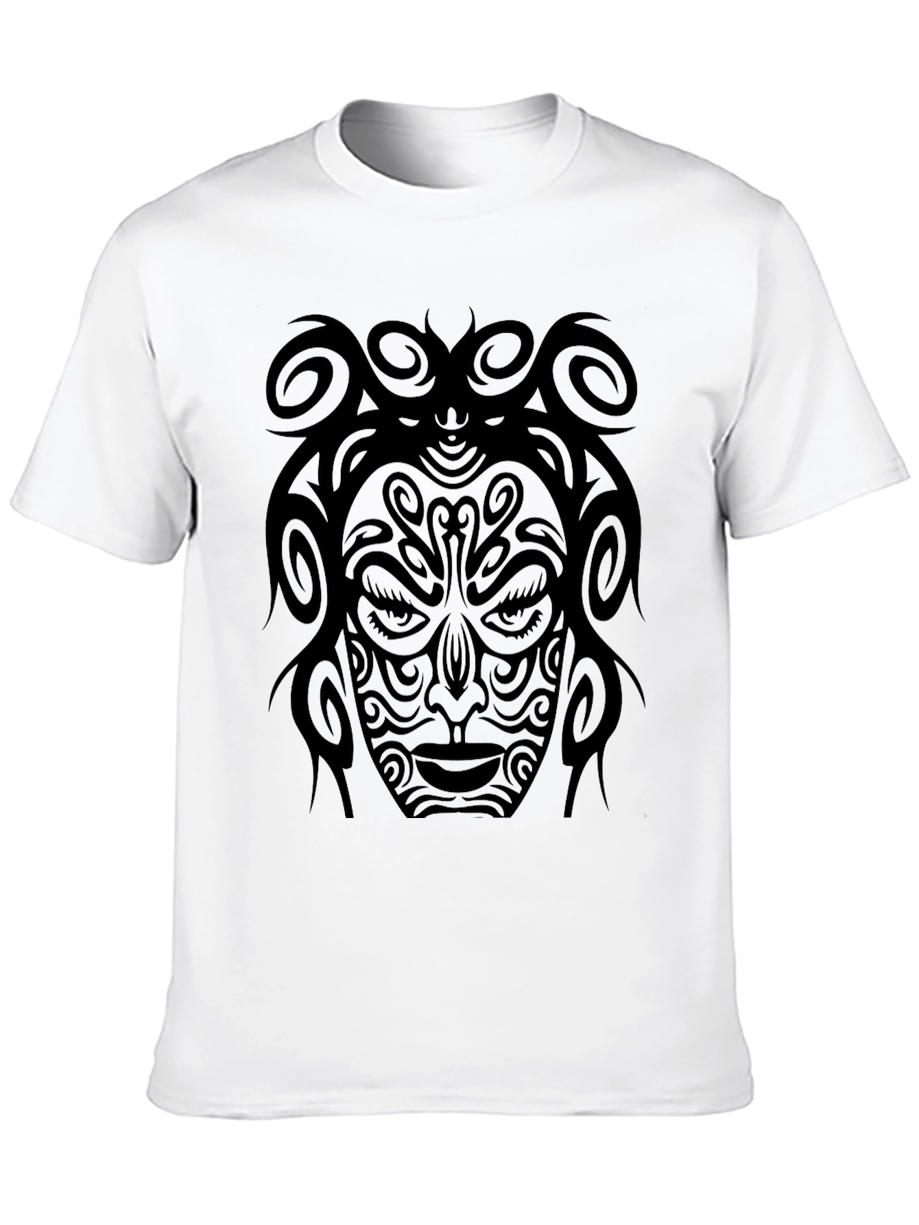 Tribal Medusa Graphic Black T-Shirt