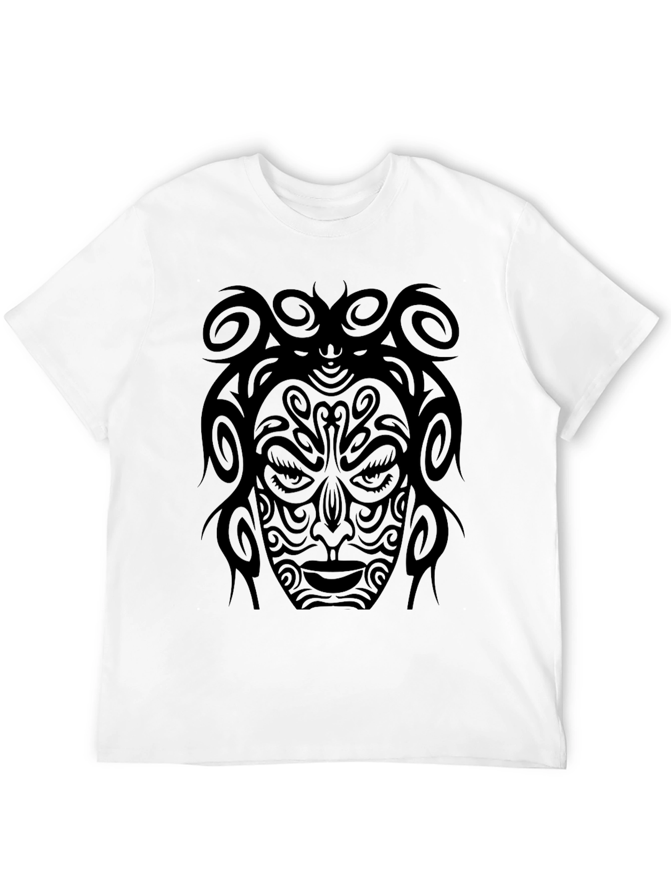 Tribal Medusa Graphic Black T-Shirt