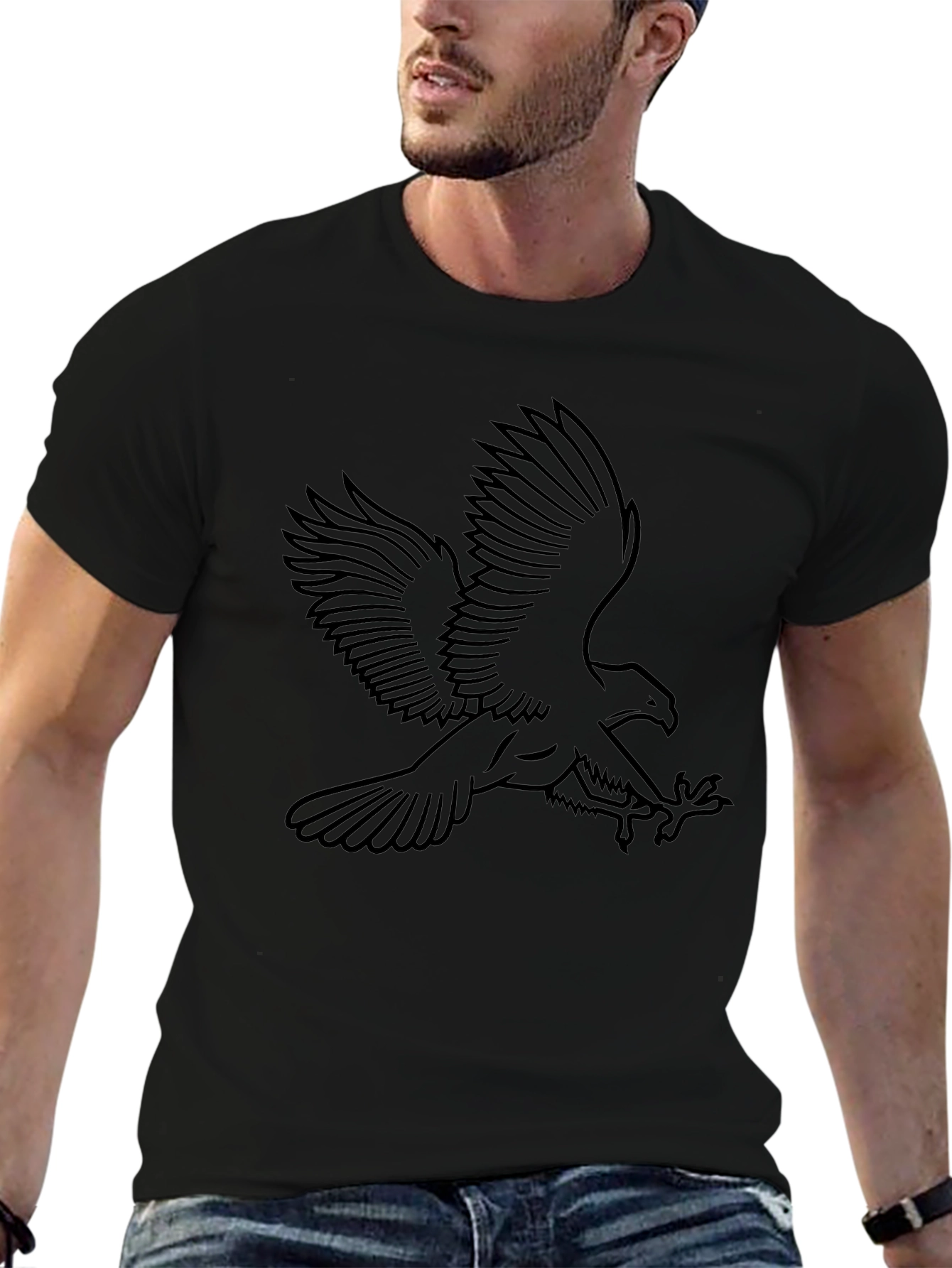 Black Eagle Outline Graphic Tee