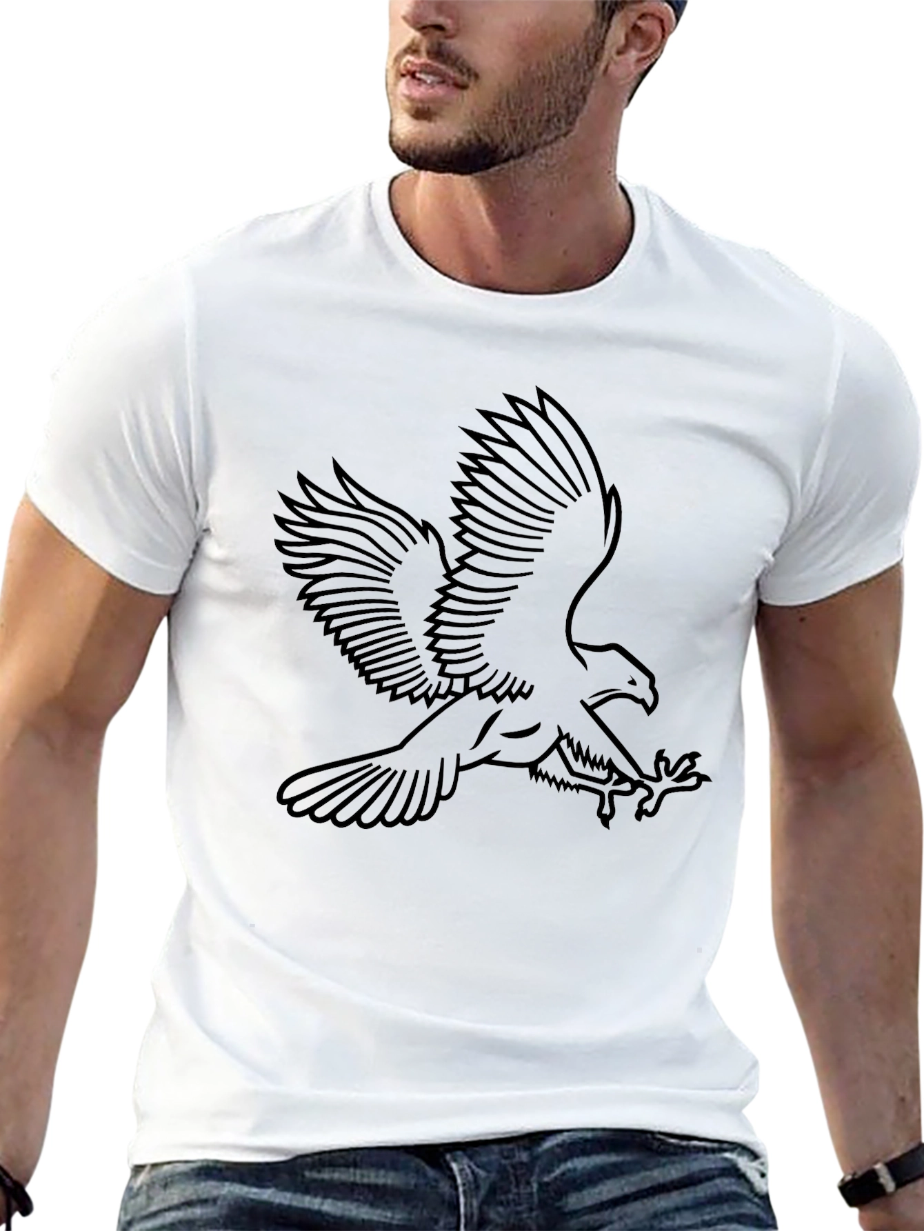 Black Eagle Outline Graphic Tee