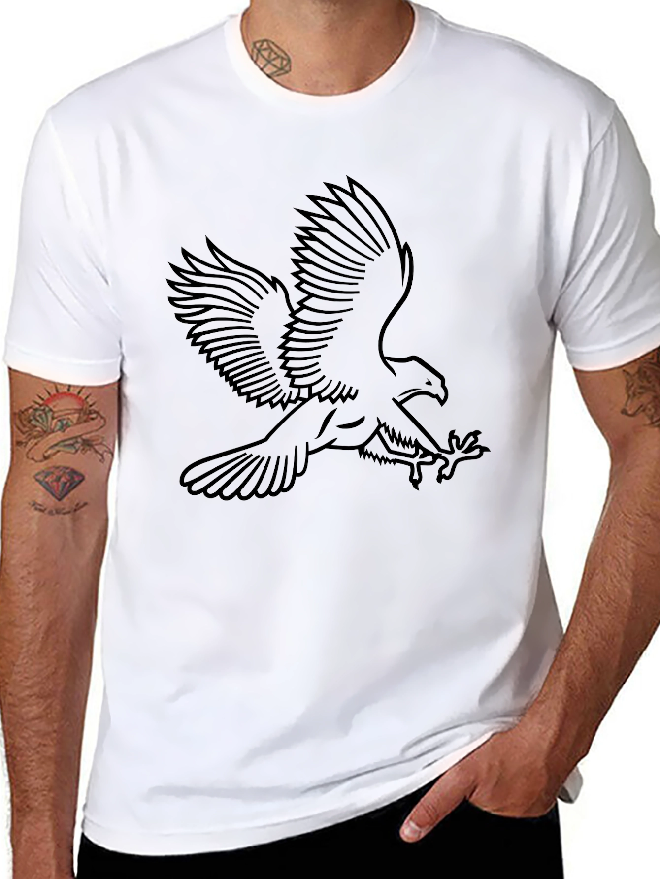 Black Eagle Outline Graphic Tee