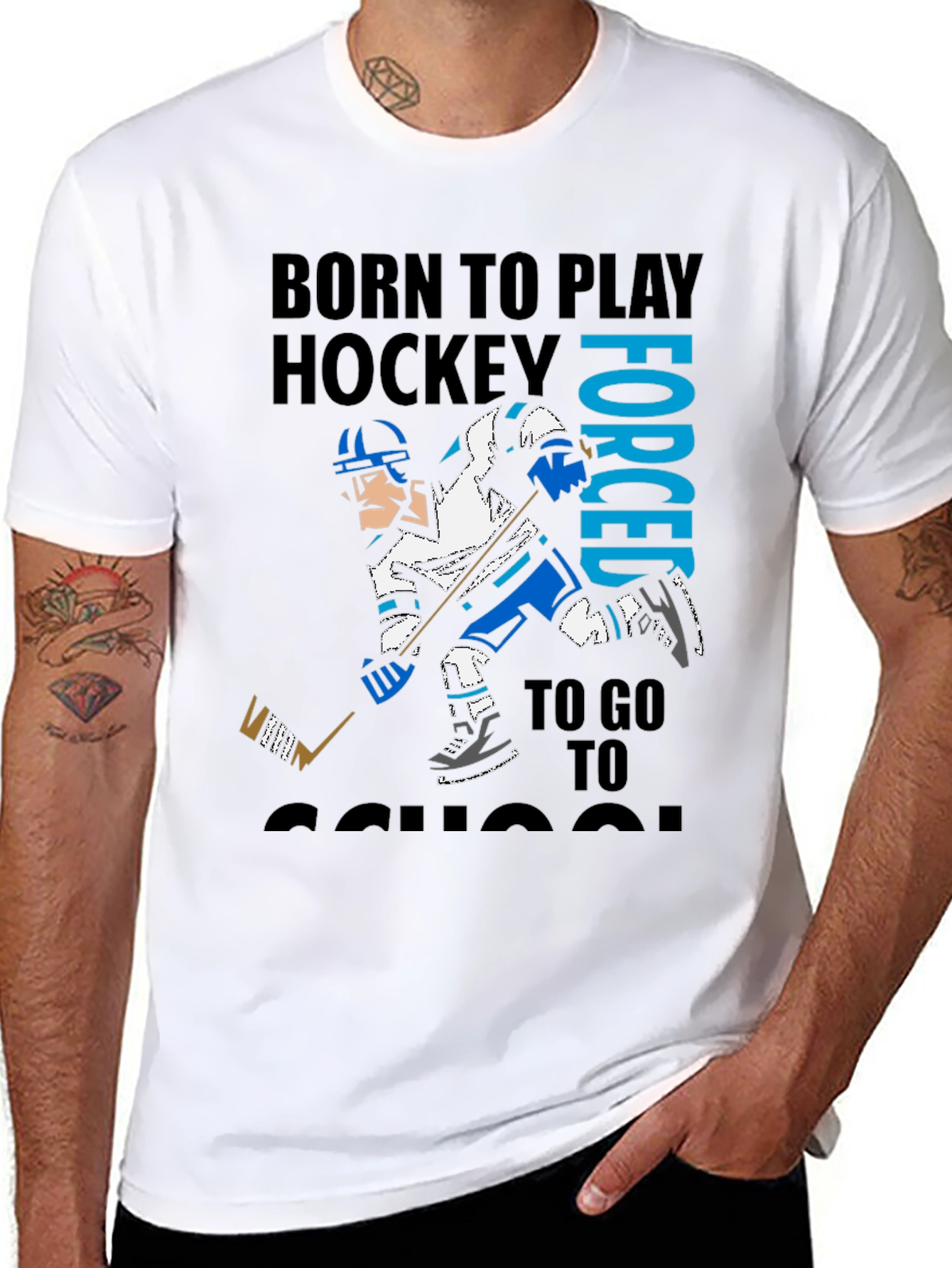 Born to Play Hockey Graphic T-Shirt