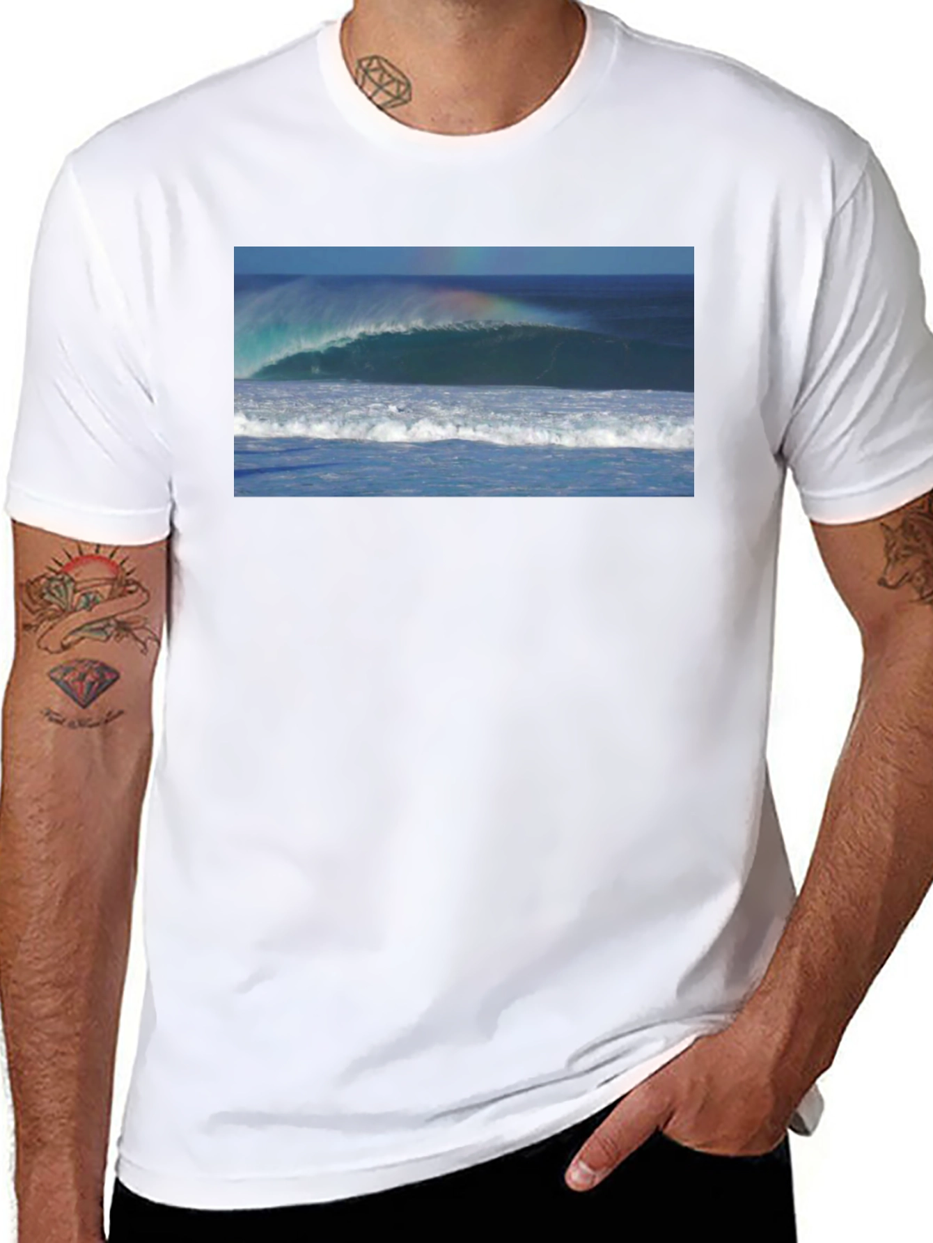 Ocean Wave Graphic Black T-Shirt